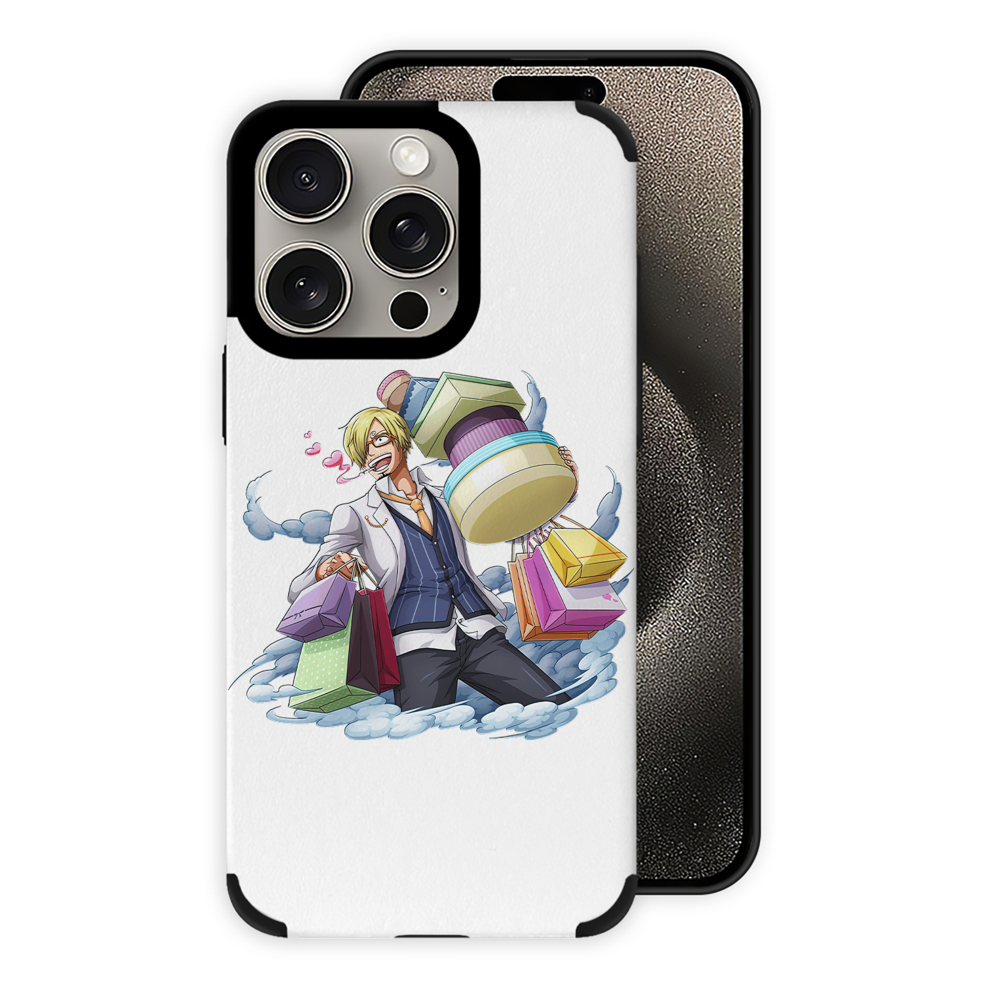 （画像用） ワンピース サンジ ONE PIECE Sanji 【iPhone15ProMax対応】 PUレザー スマホケース 耐衝撃＆黄変防止