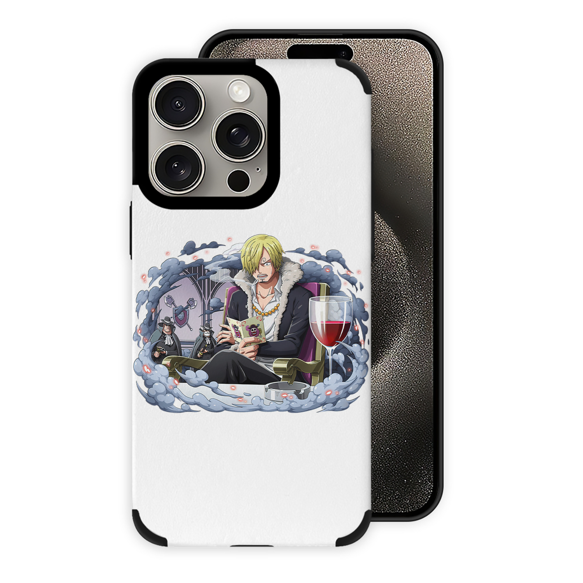 （画像用） ワンピース サンジ ONE PIECE Sanji 【iPhone15ProMax対応】 PUレザー スマホケース 耐衝撃＆黄変防止