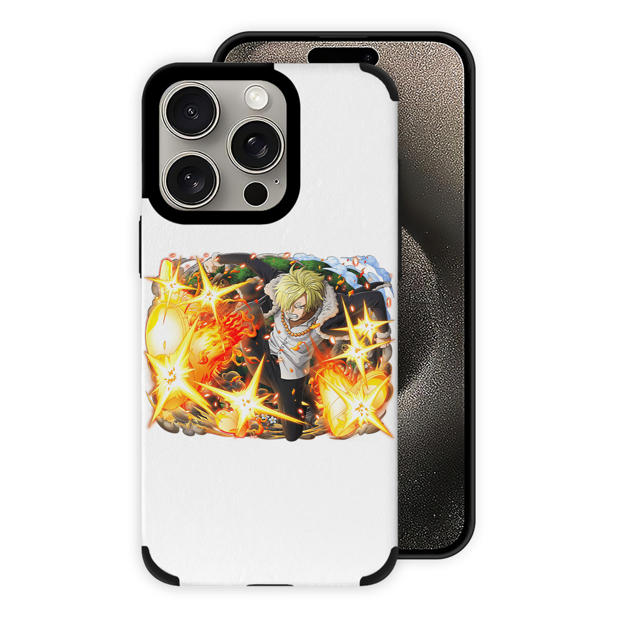 （画像用） ワンピース サンジ ONE PIECE Sanji 【iPhone15ProMax対応】 PUレザー スマホケース 耐衝撃＆黄変防止