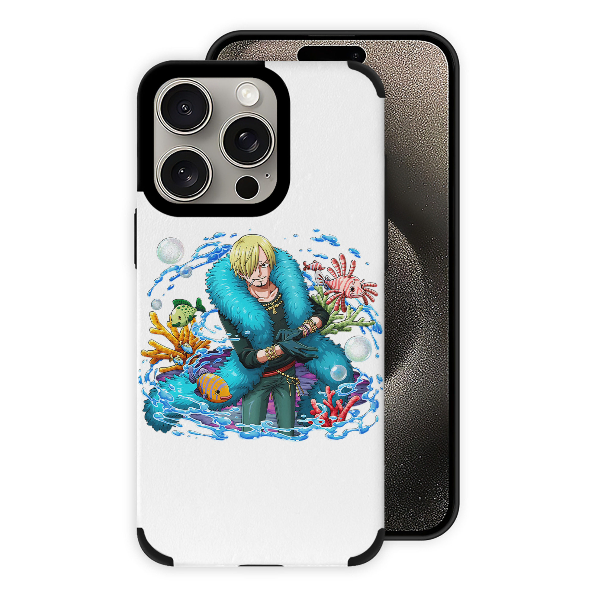 （画像用） ワンピース サンジ ONE PIECE Sanji 【iPhone15ProMax対応】 PUレザー スマホケース 耐衝撃＆黄変防止