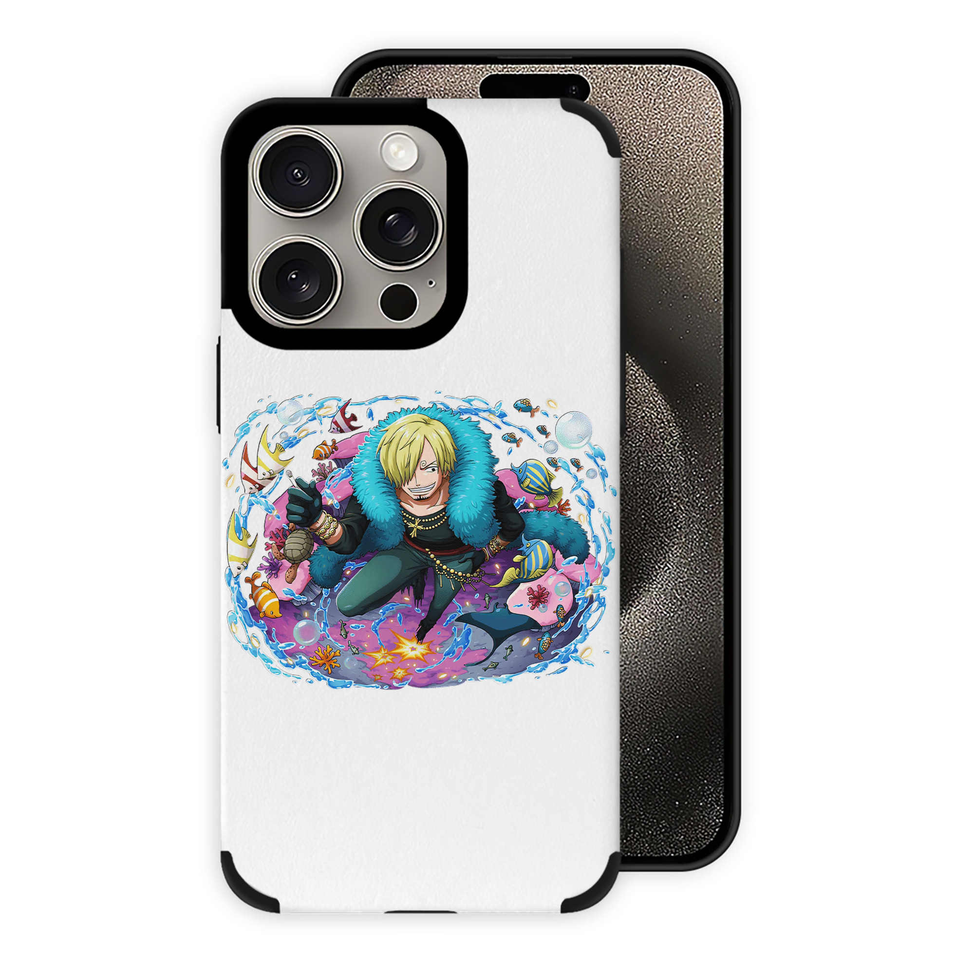 （画像用） ワンピース サンジ ONE PIECE Sanji 【iPhone15ProMax対応】 PUレザー スマホケース 耐衝撃＆黄変防止