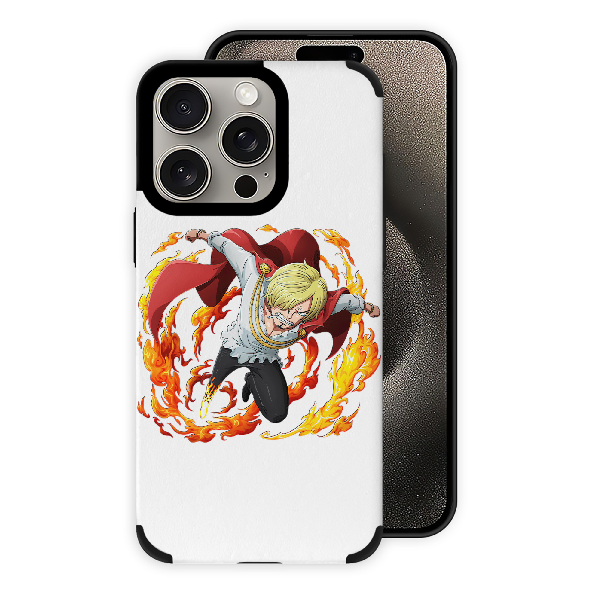 （画像用） ワンピース サンジ ONE PIECE Sanji 【iPhone15ProMax対応】 PUレザー スマホケース 耐衝撃＆黄変防止