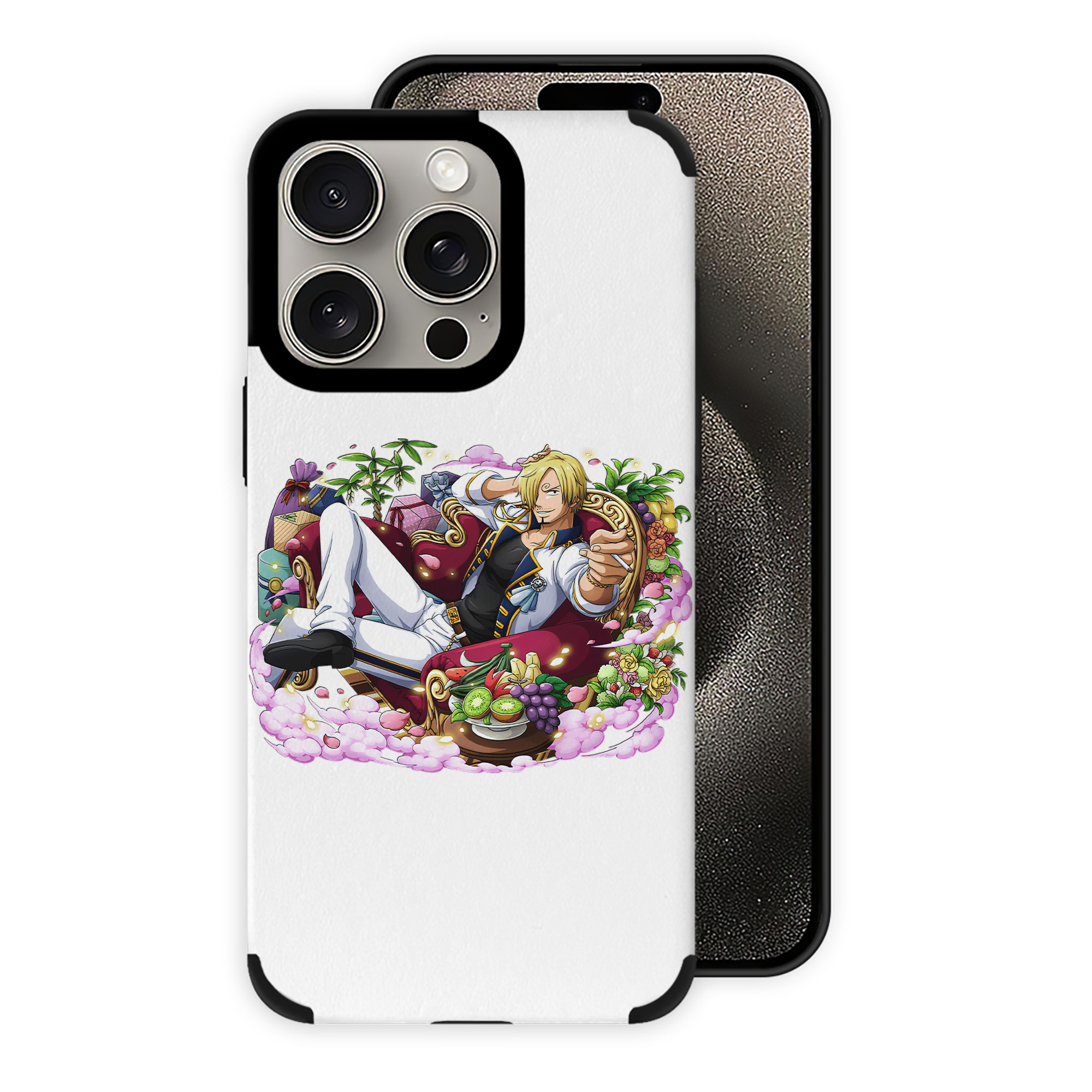 （画像用） ワンピース サンジ ONE PIECE Sanji 【iPhone15ProMax対応】 PUレザー スマホケース 耐衝撃＆黄変防止