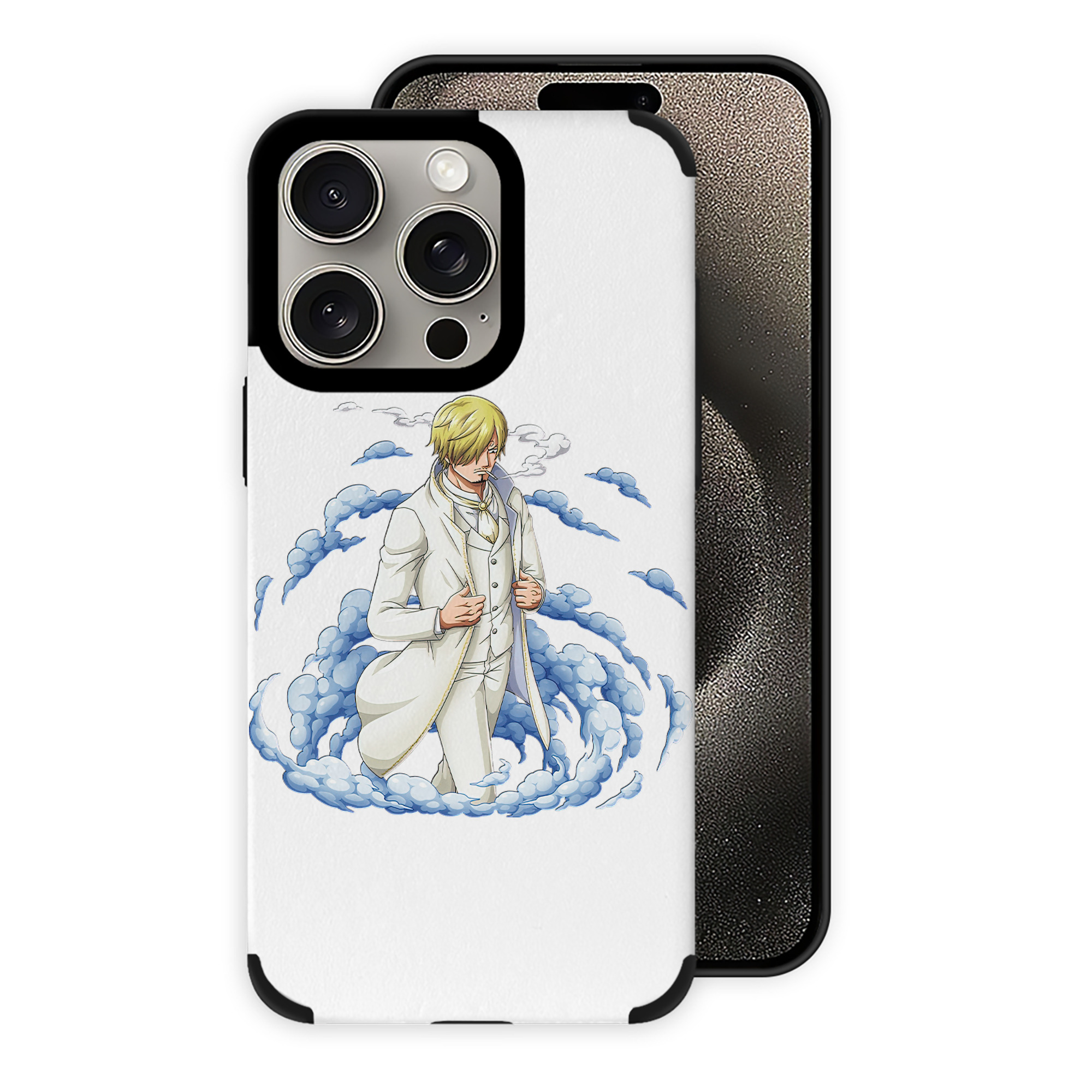 （画像用） ワンピース サンジ ONE PIECE Sanji 【iPhone15ProMax対応】 PUレザー スマホケース 耐衝撃＆黄変防止
