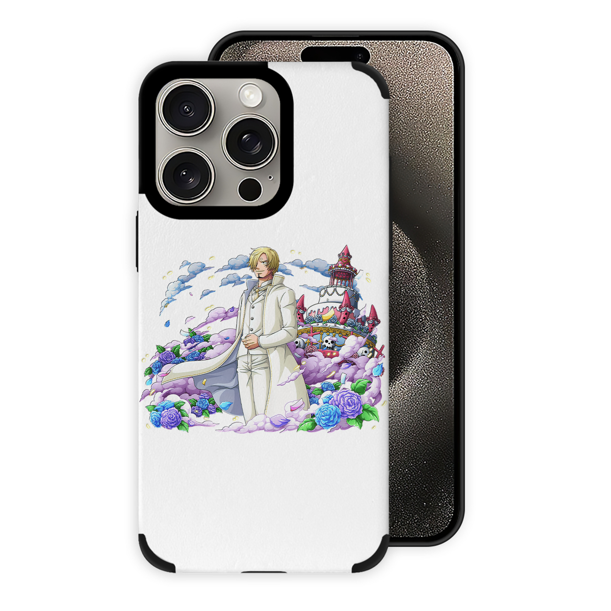 （画像用） ワンピース サンジ ONE PIECE Sanji 【iPhone15ProMax対応】 PUレザー スマホケース 耐衝撃＆黄変防止