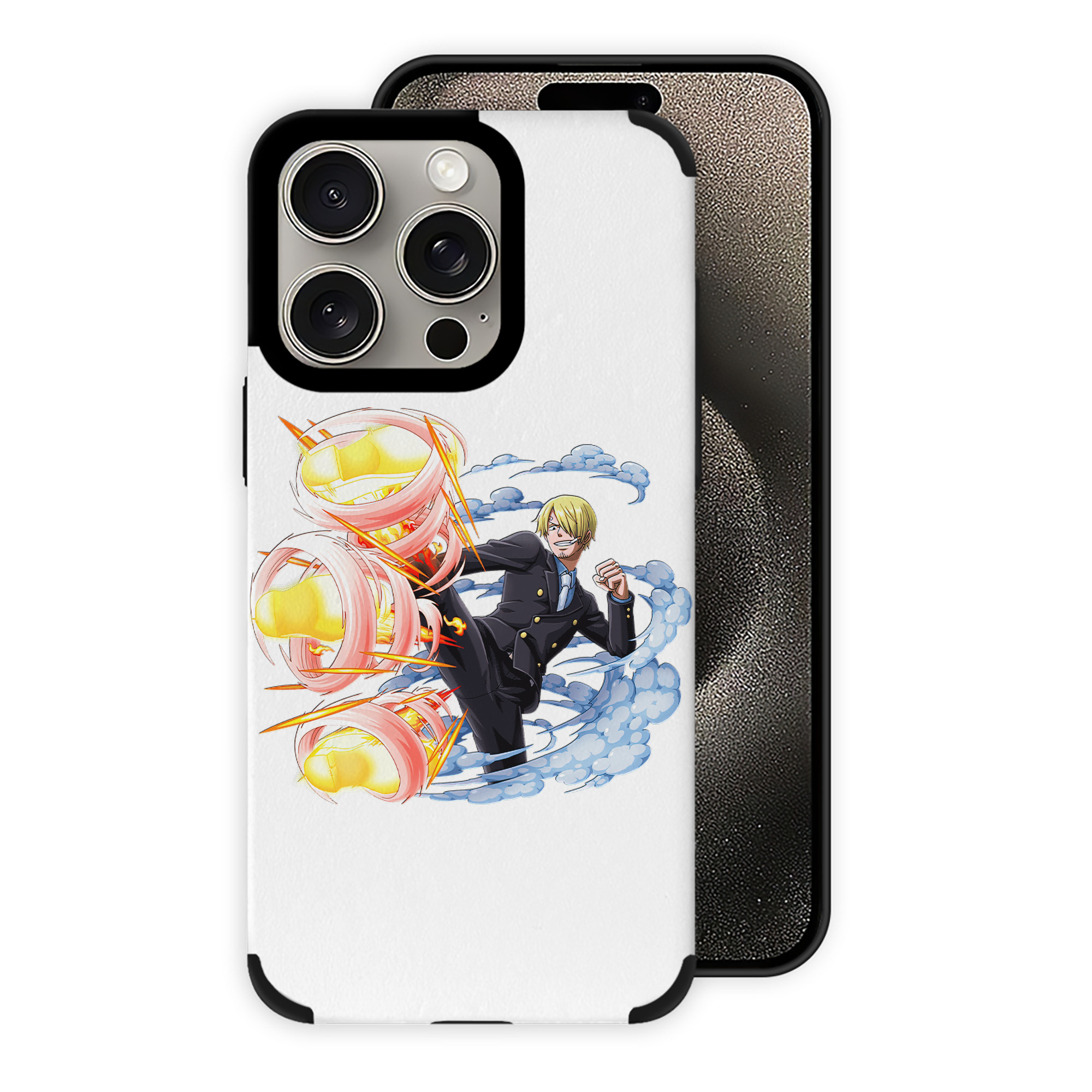（画像用） ワンピース サンジ ONE PIECE Sanji 【iPhone15ProMax対応】 PUレザー スマホケース 耐衝撃＆黄変防止