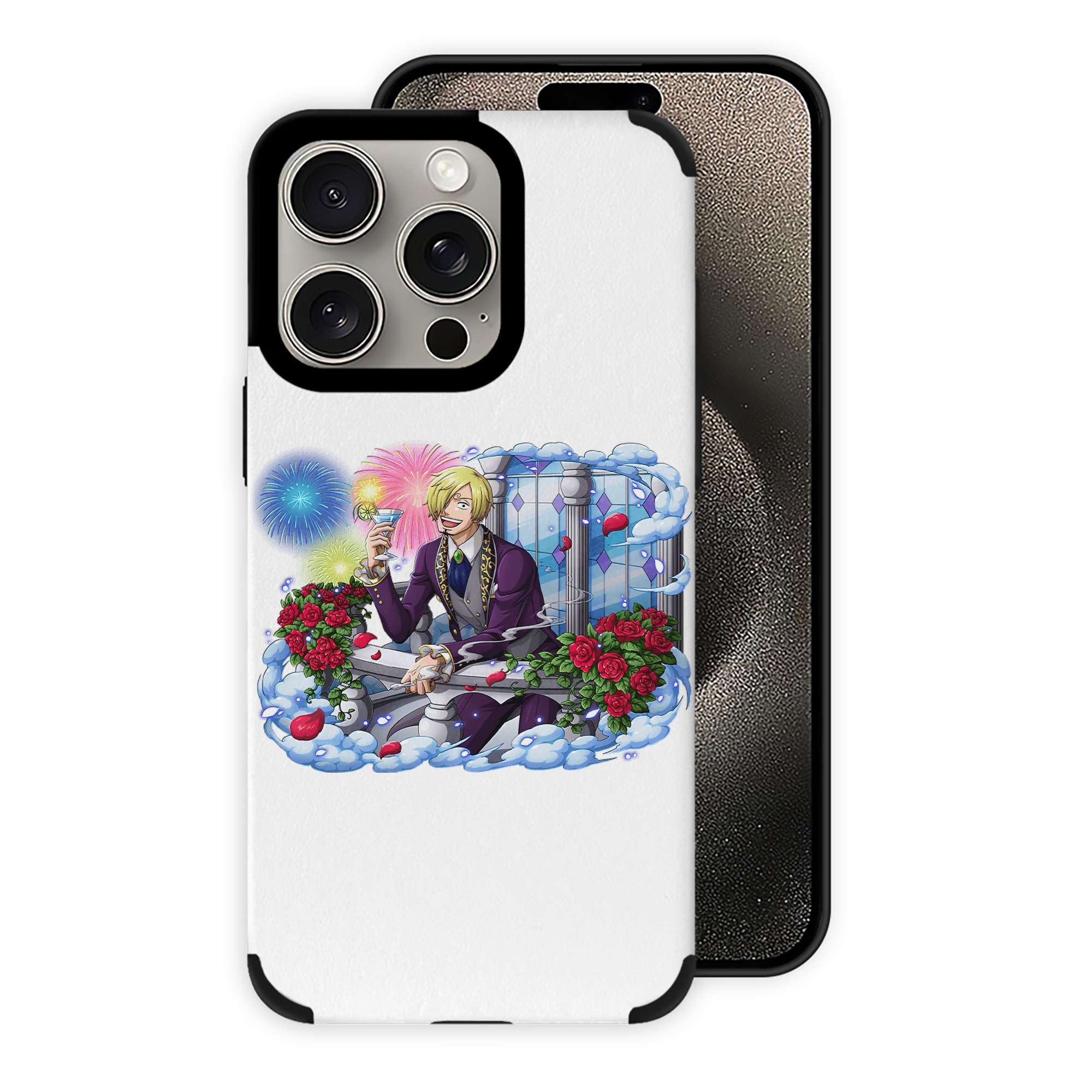 （画像用） ワンピース サンジ ONE PIECE Sanji 【iPhone15ProMax対応】 PUレザー スマホケース 耐衝撃＆黄変防止