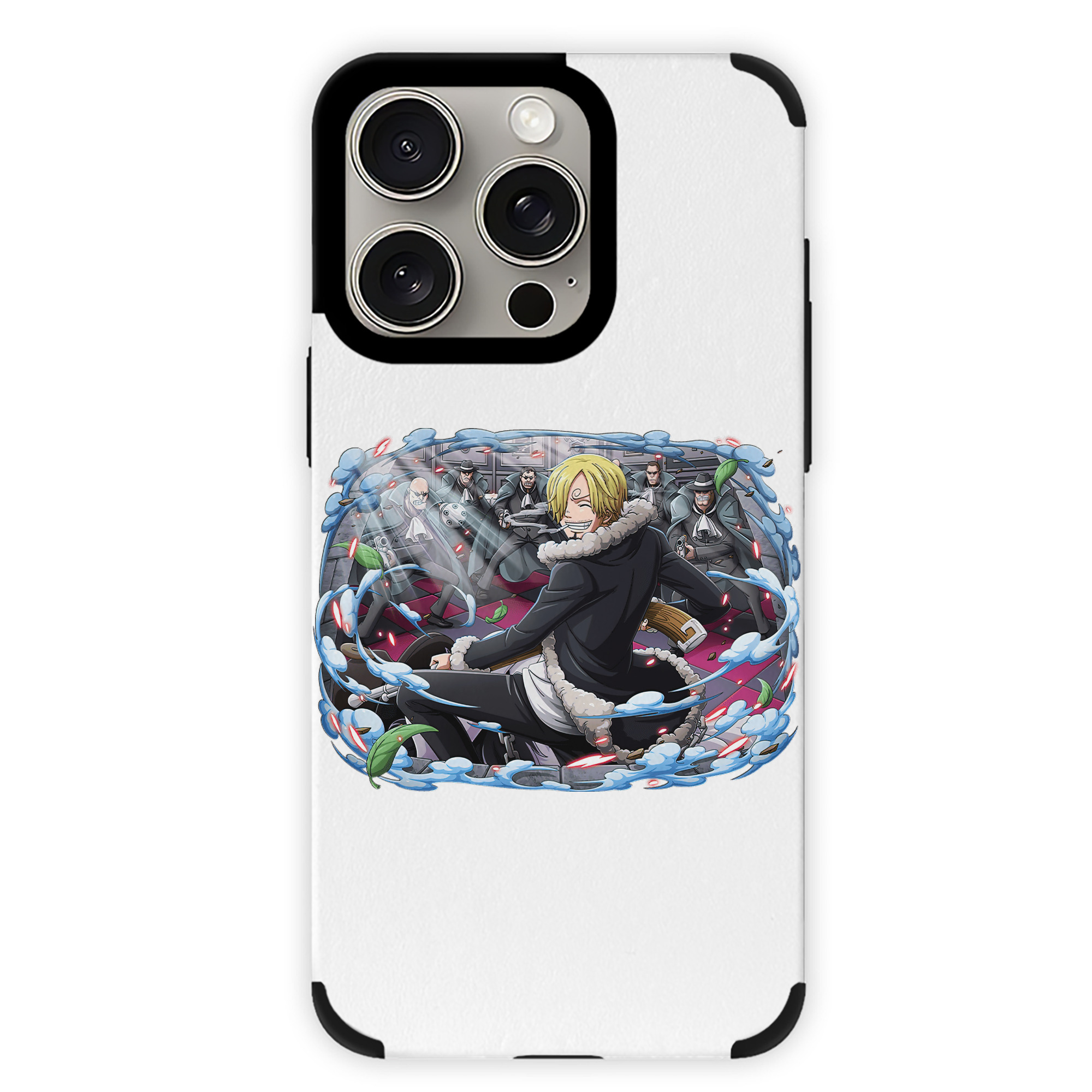 （画像用） ワンピース サンジ ONE PIECE Sanji 【iPhone15ProMax対応】 PUレザー スマホケース 耐衝撃＆黄変防止