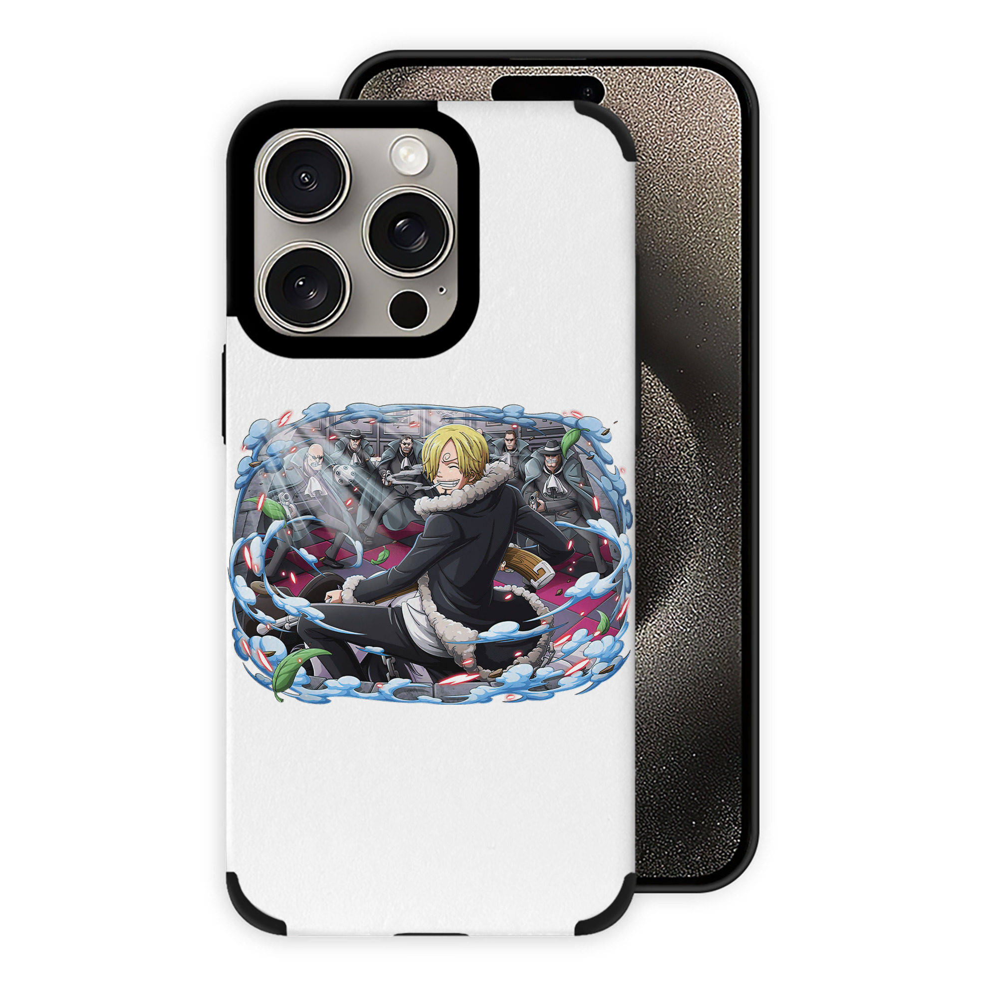 （画像用） ワンピース サンジ ONE PIECE Sanji 【iPhone15ProMax対応】 PUレザー スマホケース 耐衝撃＆黄変防止