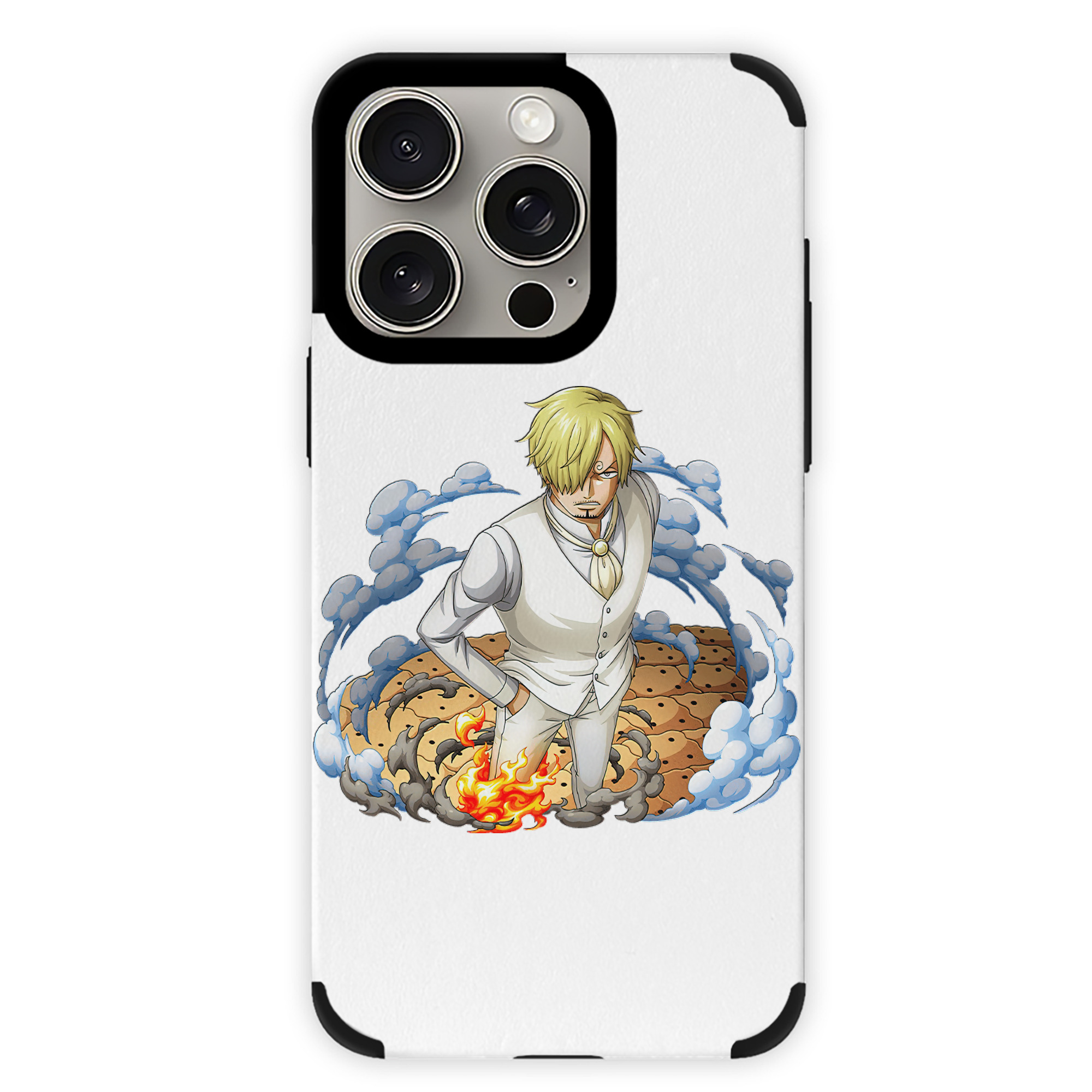 （画像用） ワンピース サンジ ONE PIECE Sanji 【iPhone15ProMax対応】 PUレザー スマホケース 耐衝撃＆黄変防止