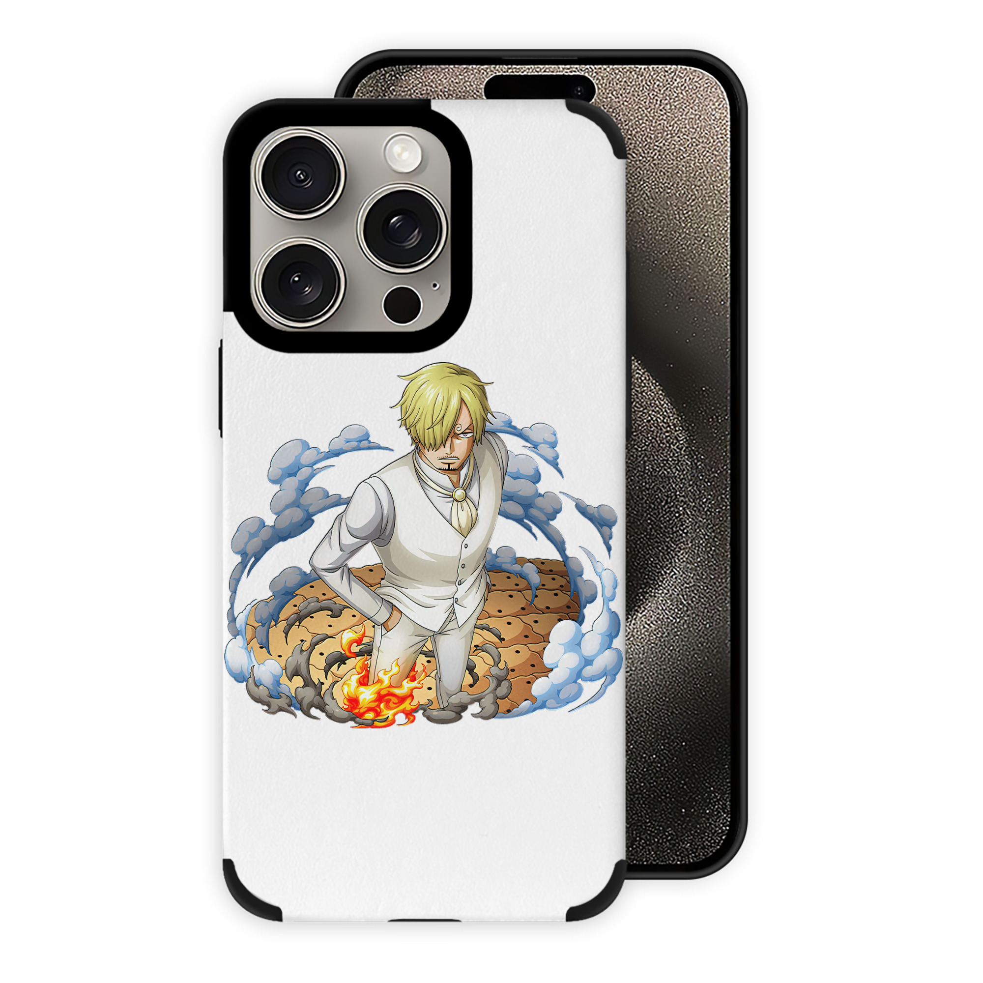 （画像用） ワンピース サンジ ONE PIECE Sanji 【iPhone15ProMax対応】 PUレザー スマホケース 耐衝撃＆黄変防止