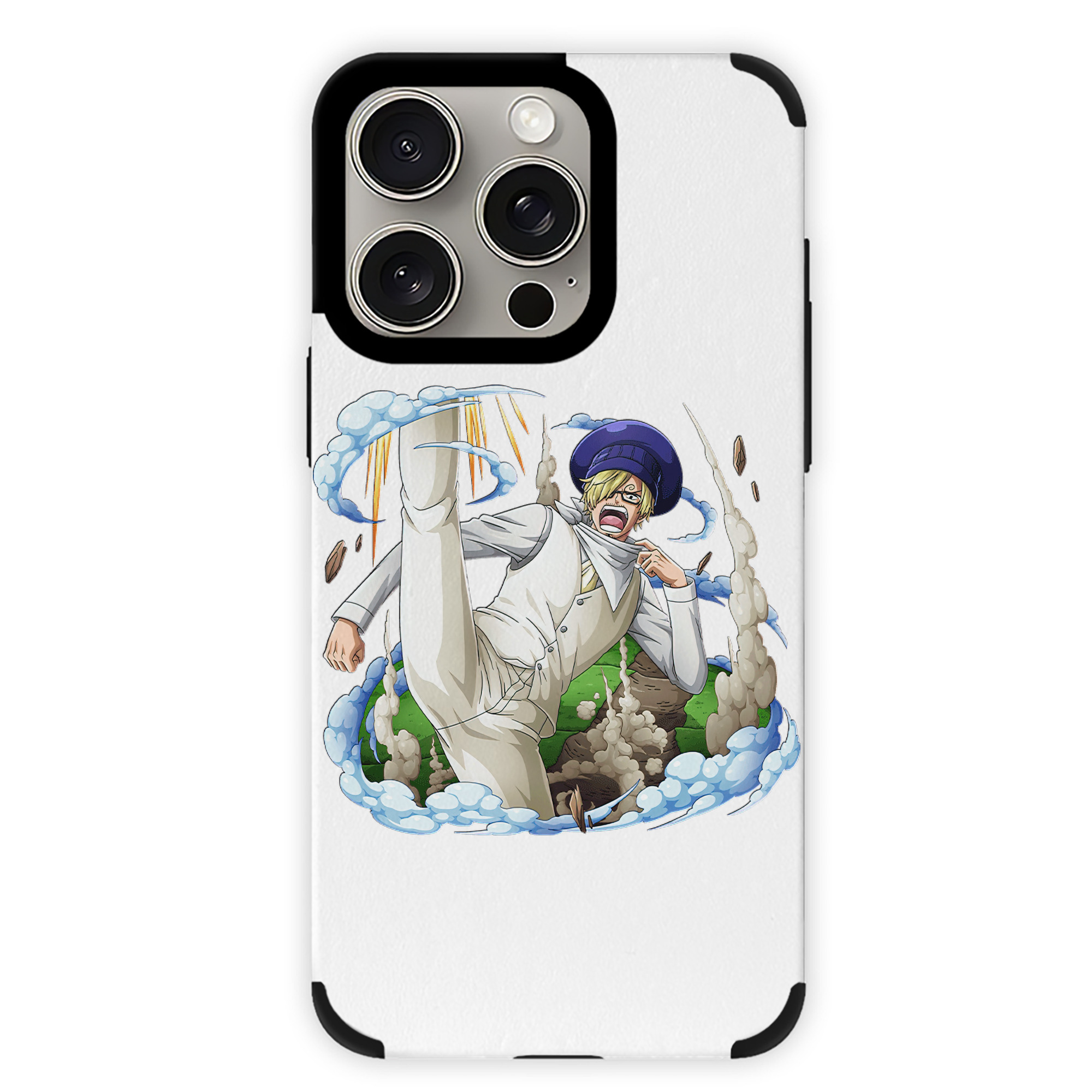 （画像用） ワンピース サンジ ONE PIECE Sanji 【iPhone15ProMax対応】 PUレザー スマホケース 耐衝撃＆黄変防止
