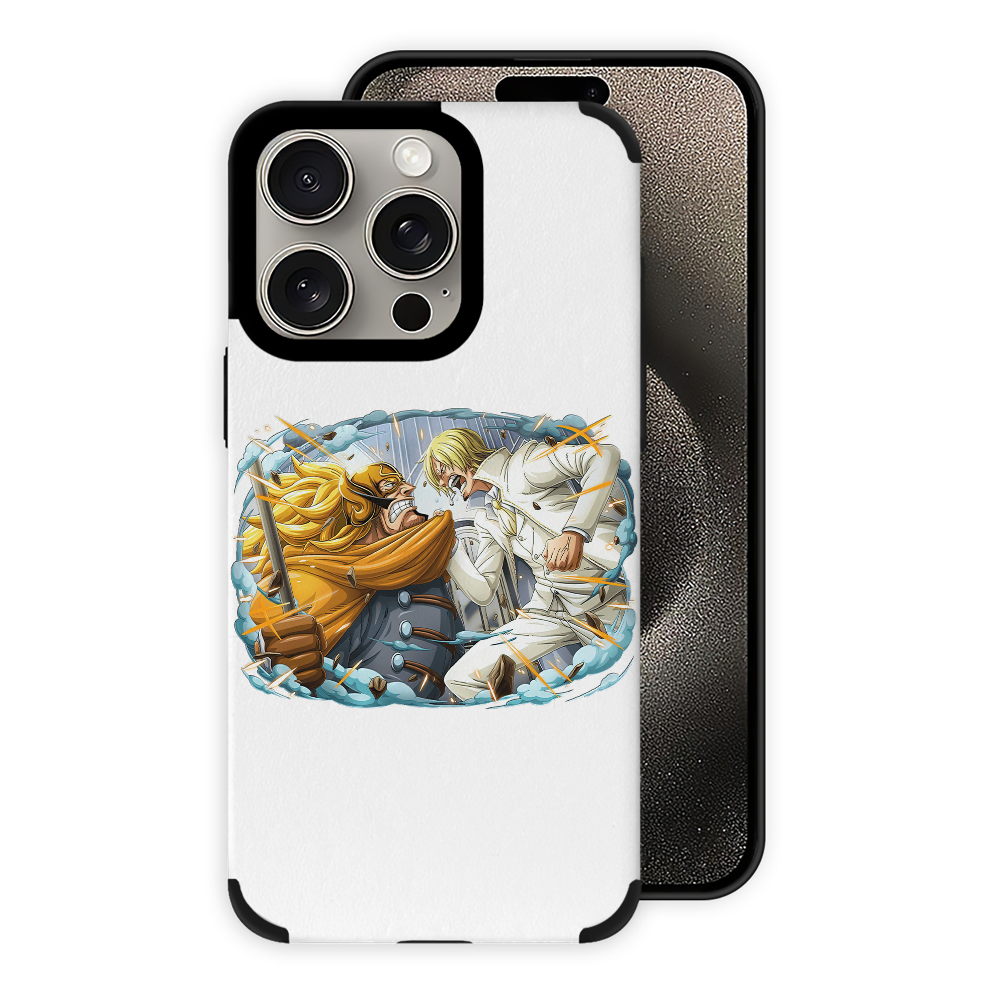 （画像用） ワンピース サンジ ONE PIECE Sanji 【iPhone15ProMax対応】 PUレザー スマホケース 耐衝撃＆黄変防止