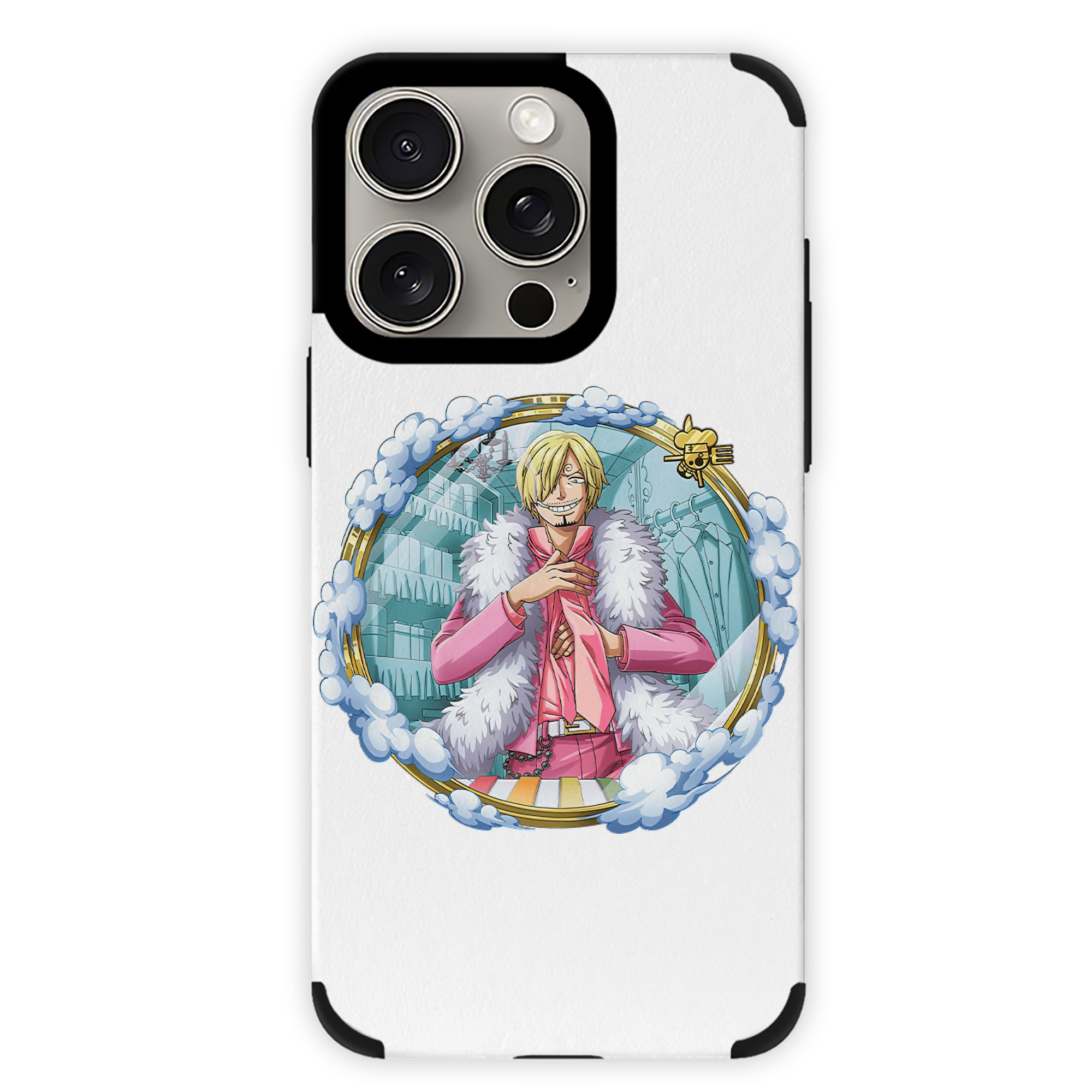 （画像用） ワンピース サンジ ONE PIECE Sanji 【iPhone15ProMax対応】 PUレザー スマホケース 耐衝撃＆黄変防止