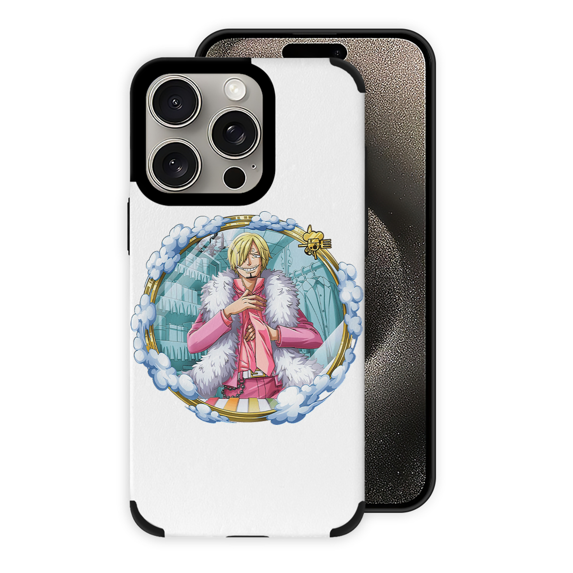 （画像用） ワンピース サンジ ONE PIECE Sanji 【iPhone15ProMax対応】 PUレザー スマホケース 耐衝撃＆黄変防止