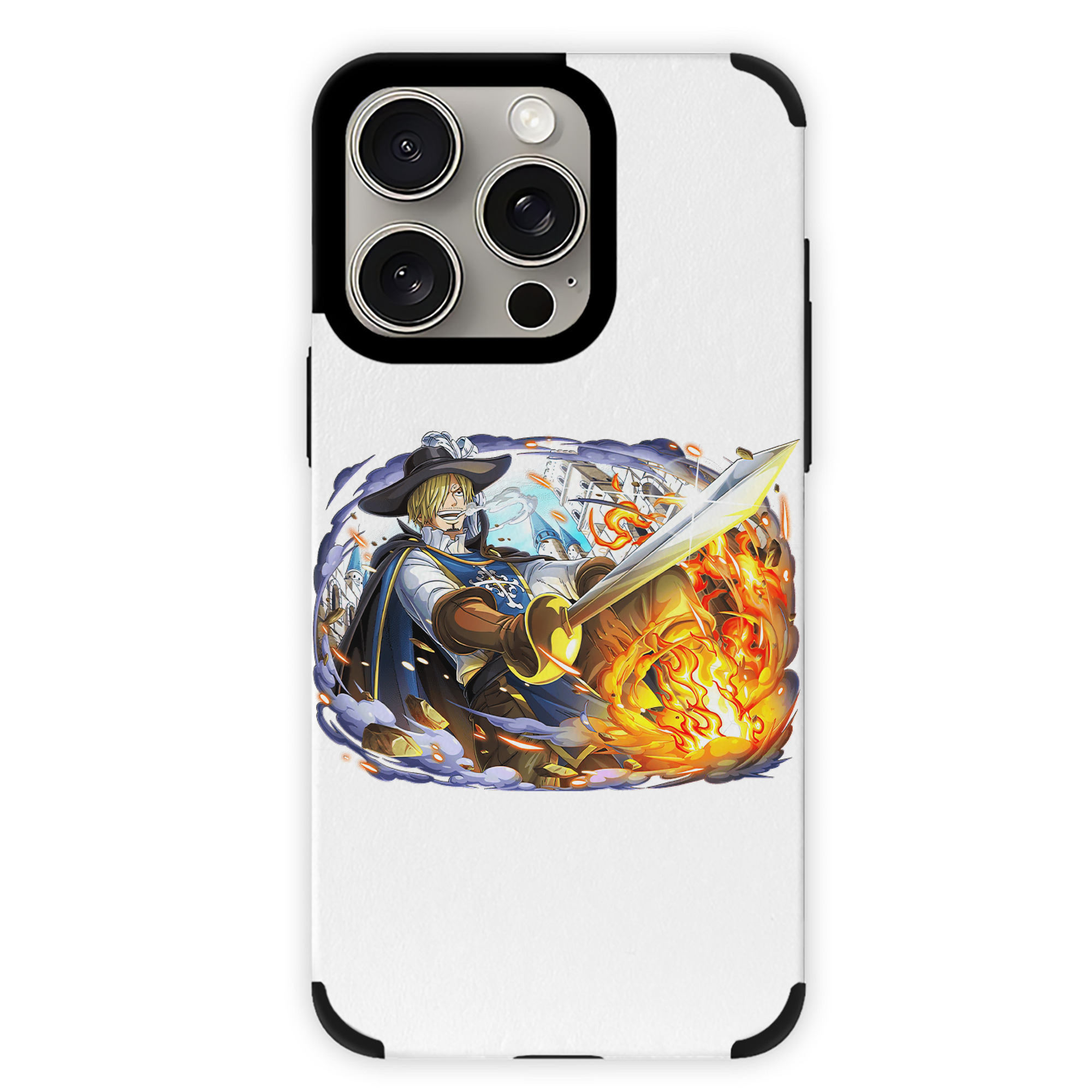 （画像用） ワンピース サンジ ONE PIECE Sanji 【iPhone15ProMax対応】 PUレザー スマホケース 耐衝撃＆黄変防止