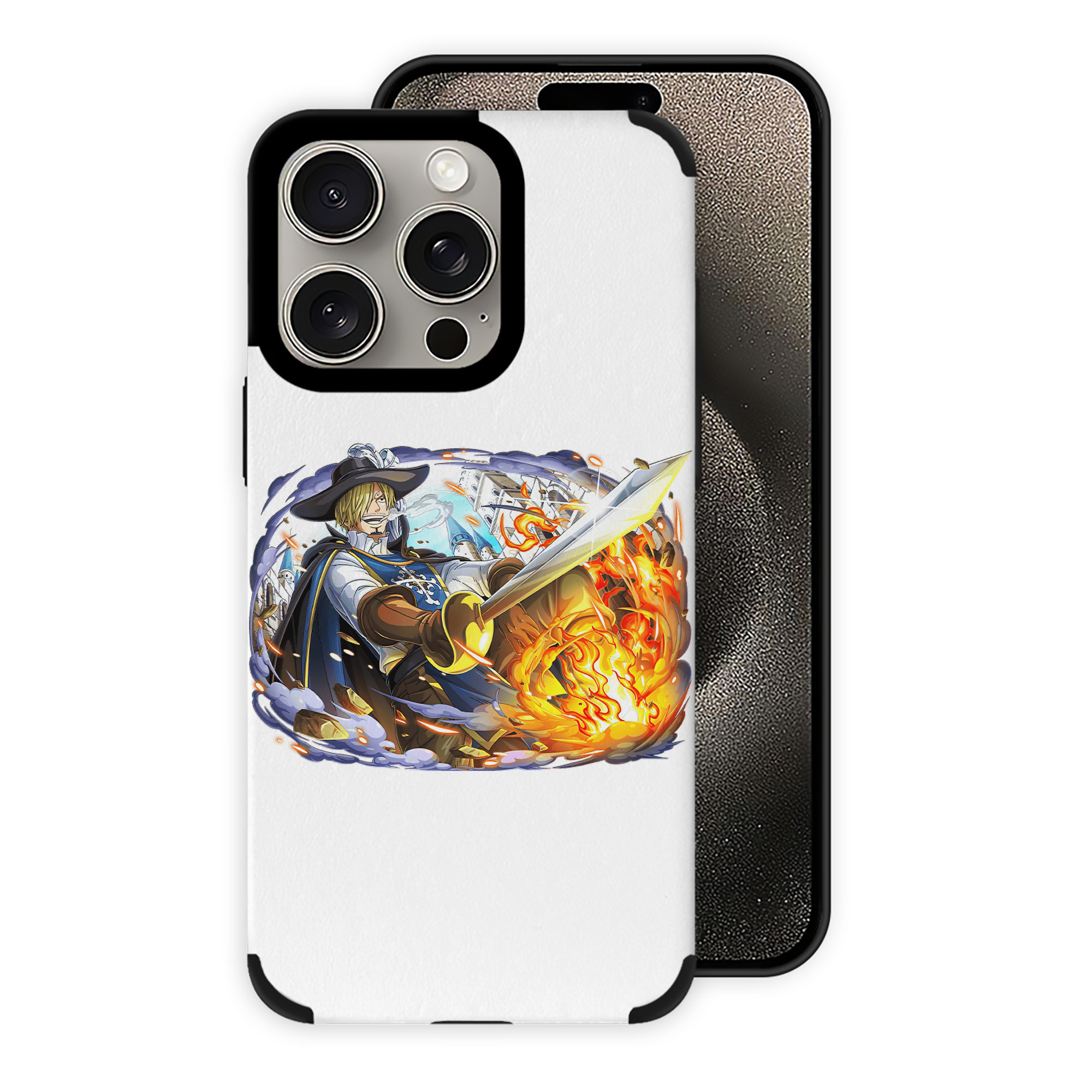 （画像用） ワンピース サンジ ONE PIECE Sanji 【iPhone15ProMax対応】 PUレザー スマホケース 耐衝撃＆黄変防止