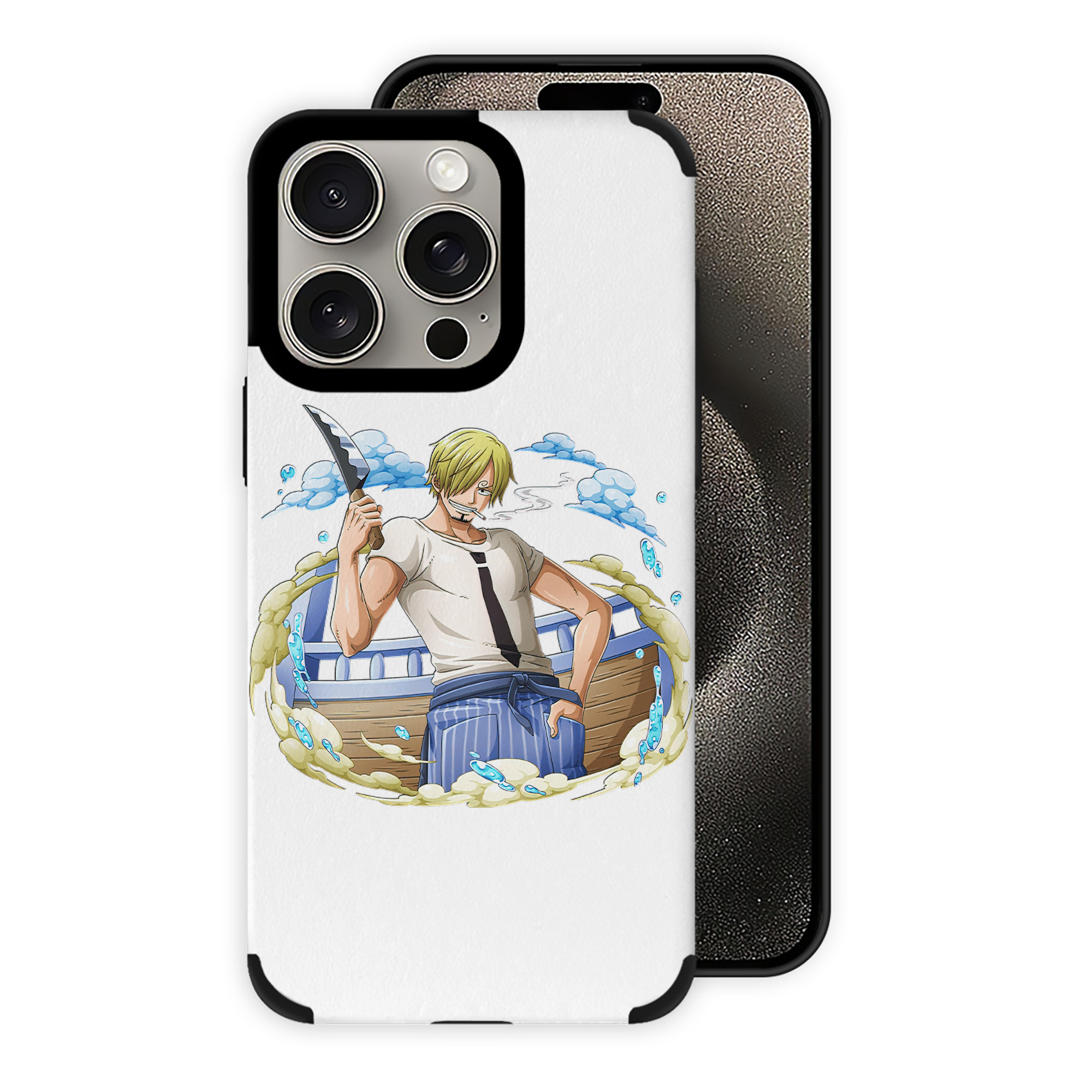 （画像用） ワンピース サンジ ONE PIECE Sanji 【iPhone15ProMax対応】 PUレザー スマホケース 耐衝撃＆黄変防止