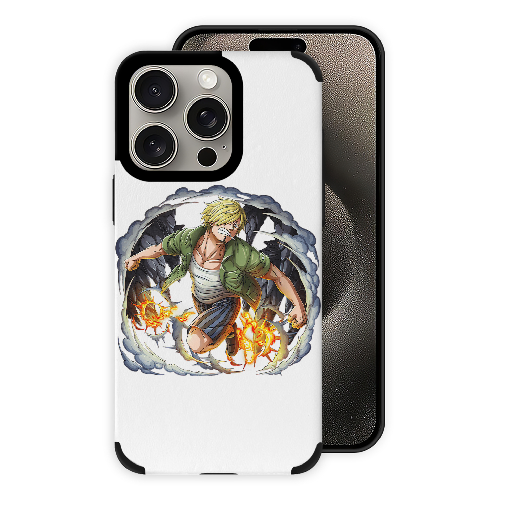 （画像用） ワンピース サンジ ONE PIECE Sanji 【iPhone15ProMax対応】 PUレザー スマホケース 耐衝撃＆黄変防止