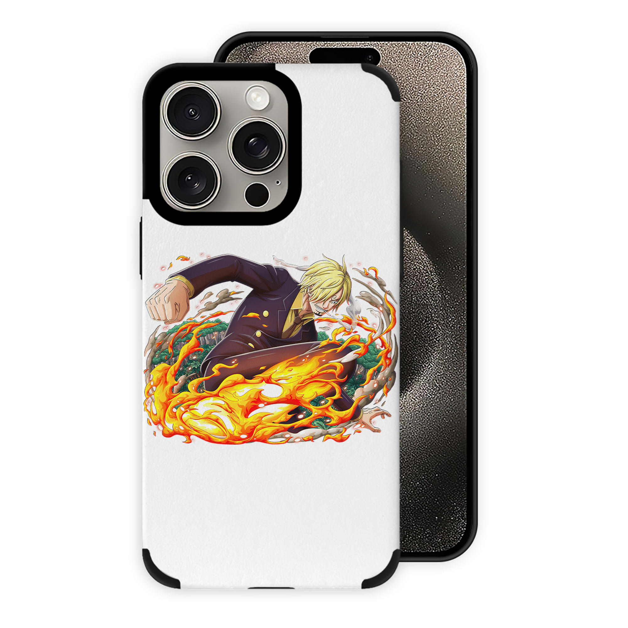 （画像用） ワンピース サンジ ONE PIECE Sanji 【iPhone15ProMax対応】 PUレザー スマホケース 耐衝撃＆黄変防止