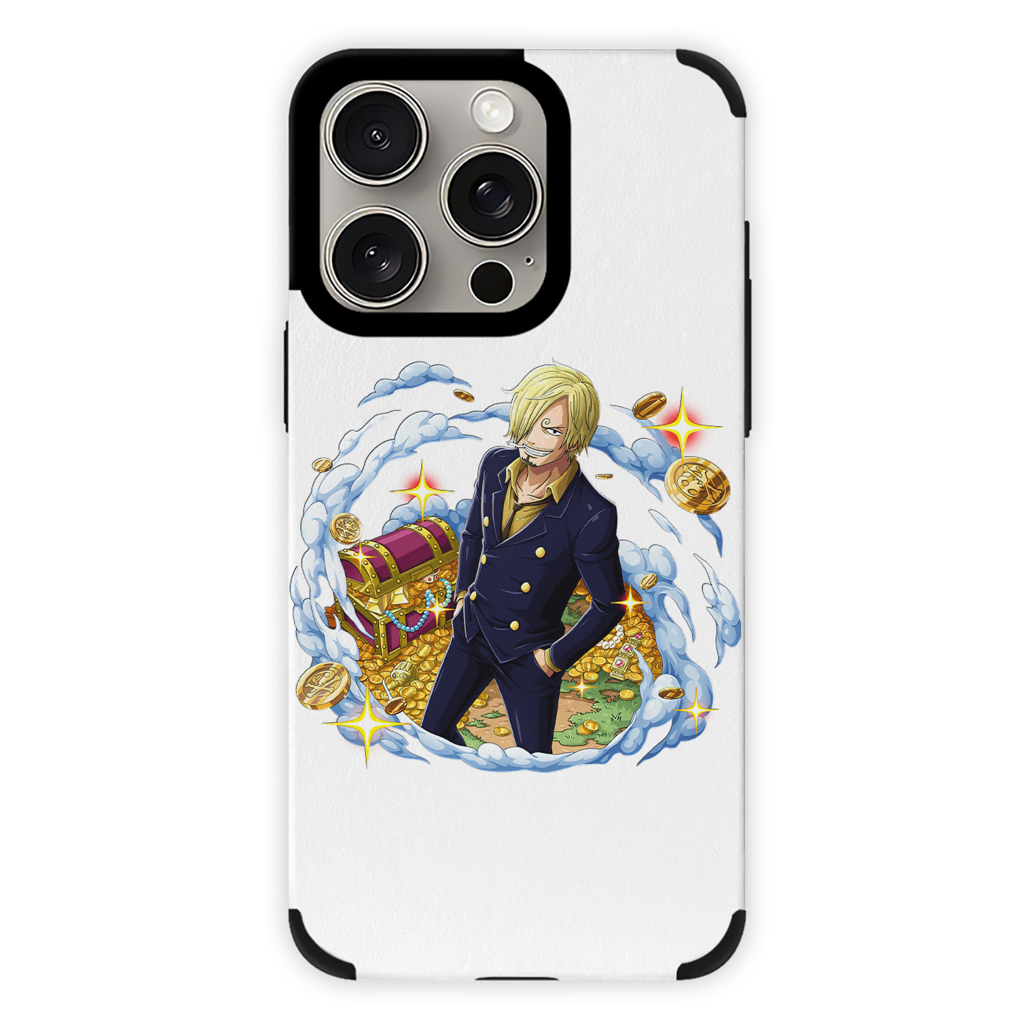 （画像用） ワンピース サンジ ONE PIECE Sanji 【iPhone15ProMax対応】 PUレザー スマホケース 耐衝撃＆黄変防止