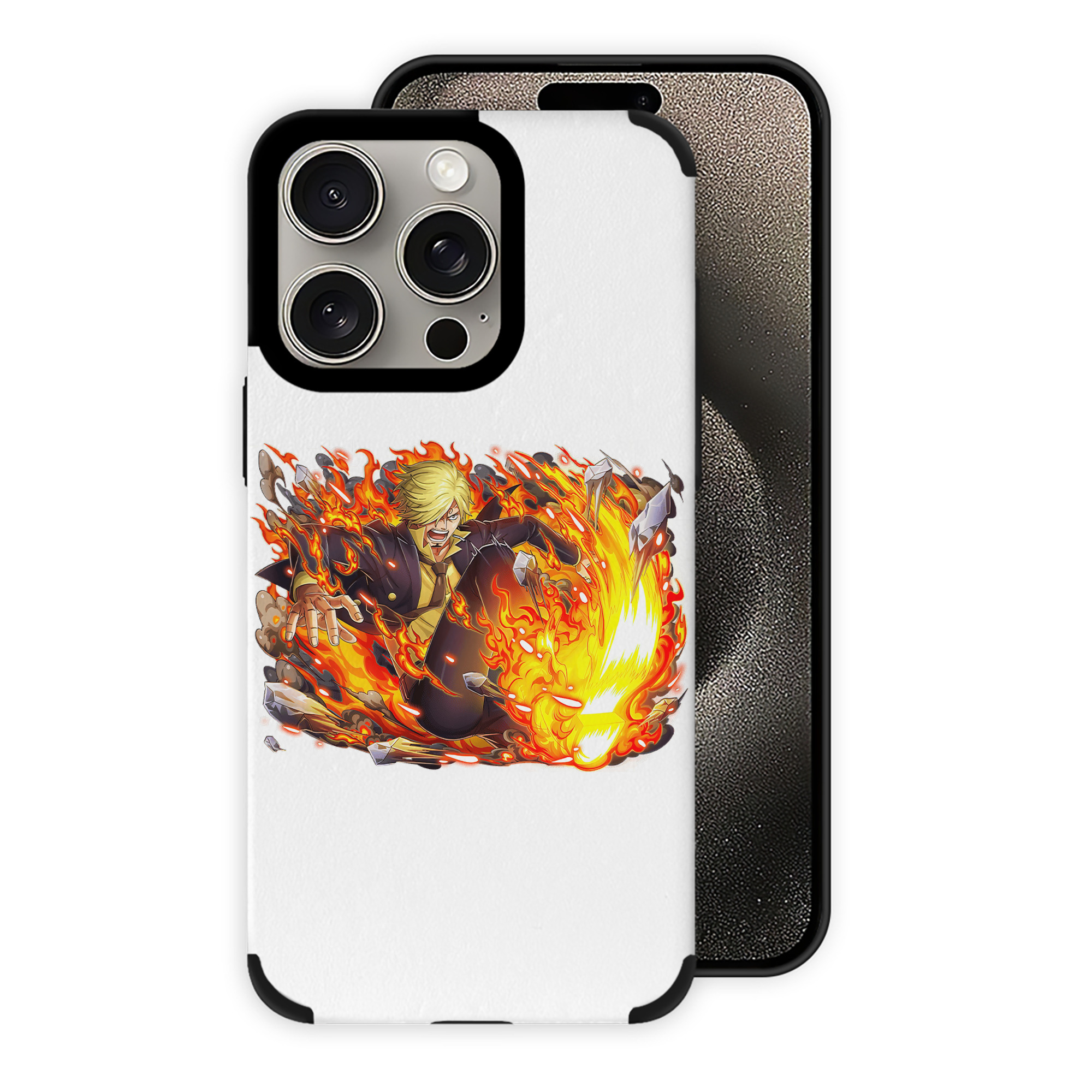 （画像用） ワンピース サンジ ONE PIECE Sanji 【iPhone15ProMax対応】 PUレザー スマホケース 耐衝撃＆黄変防止