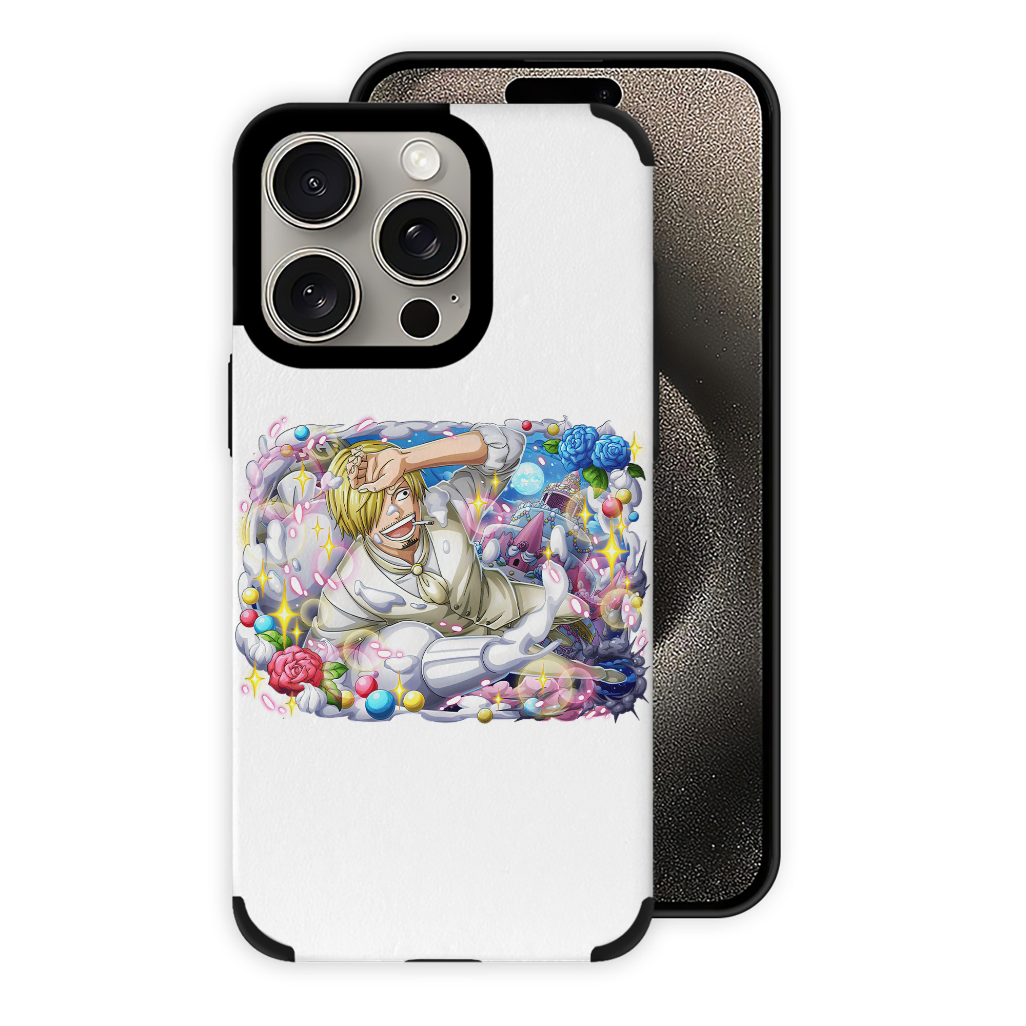 （画像用） ワンピース サンジ ONE PIECE Sanji 【iPhone15ProMax対応】 PUレザー スマホケース 耐衝撃＆黄変防止