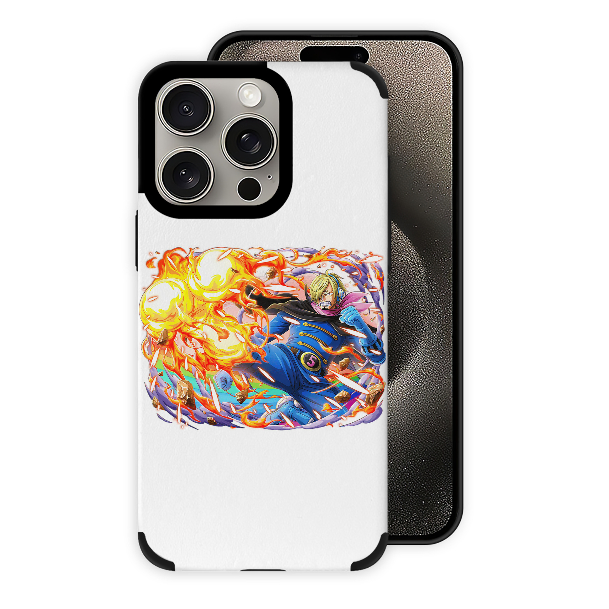 （画像用） ワンピース サンジ ONE PIECE Sanji 【iPhone15ProMax対応】 PUレザー スマホケース 耐衝撃＆黄変防止