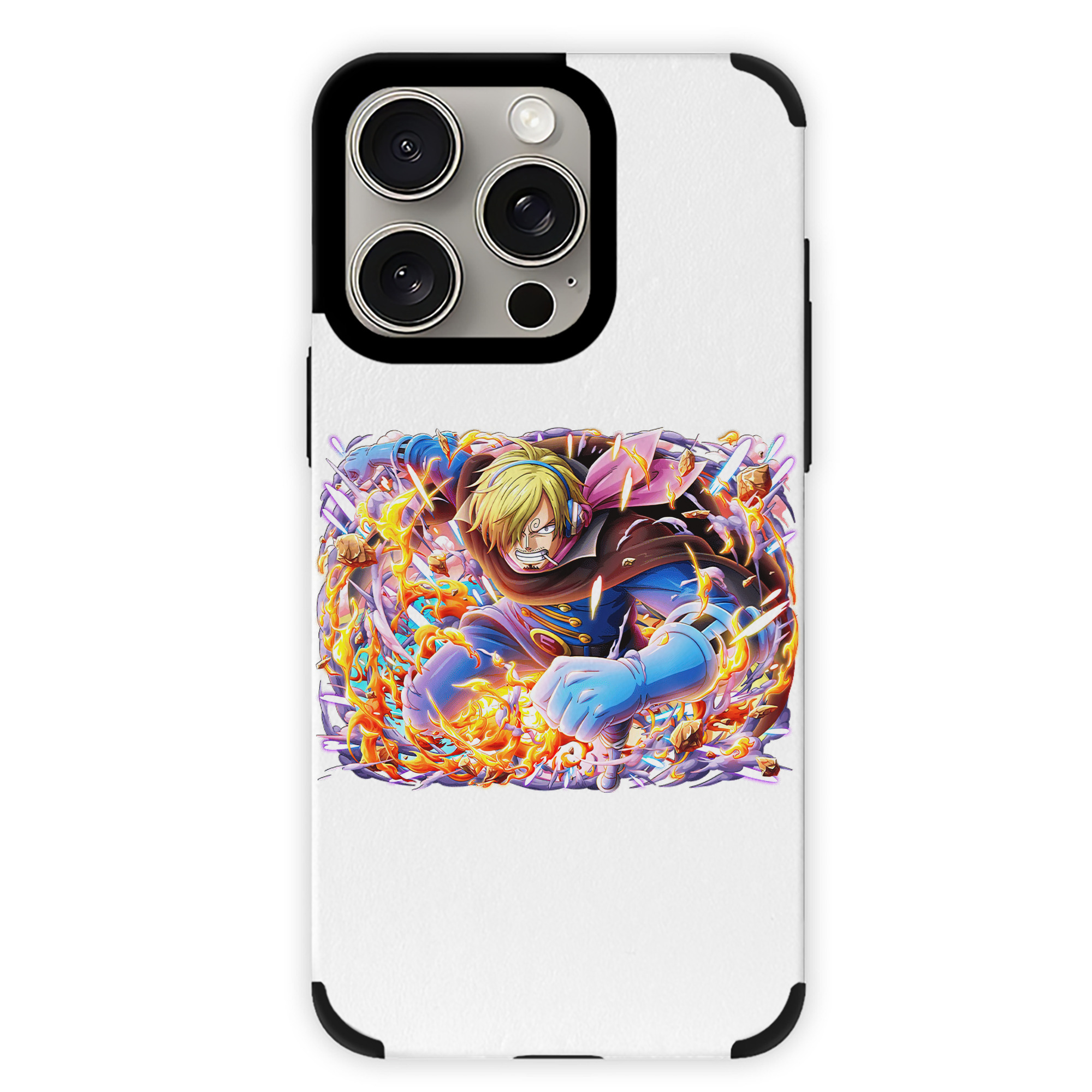 （画像用） ワンピース サンジ ONE PIECE Sanji 【iPhone15ProMax対応】 PUレザー スマホケース 耐衝撃＆黄変防止