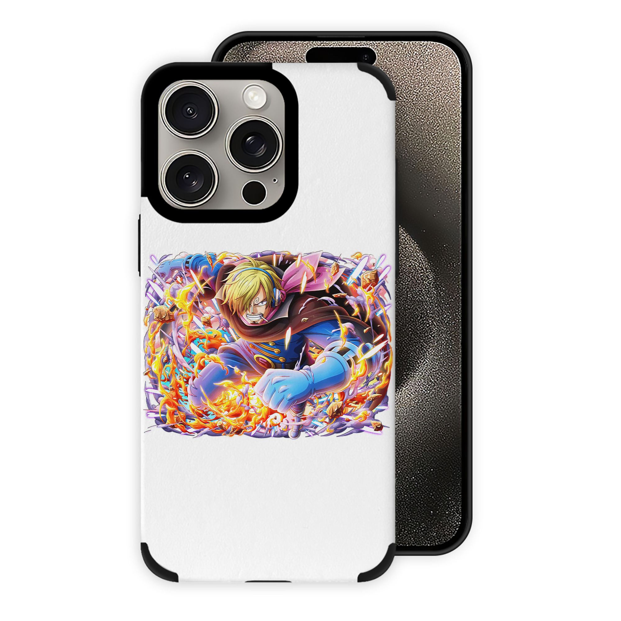 （画像用） ワンピース サンジ ONE PIECE Sanji 【iPhone15ProMax対応】 PUレザー スマホケース 耐衝撃＆黄変防止