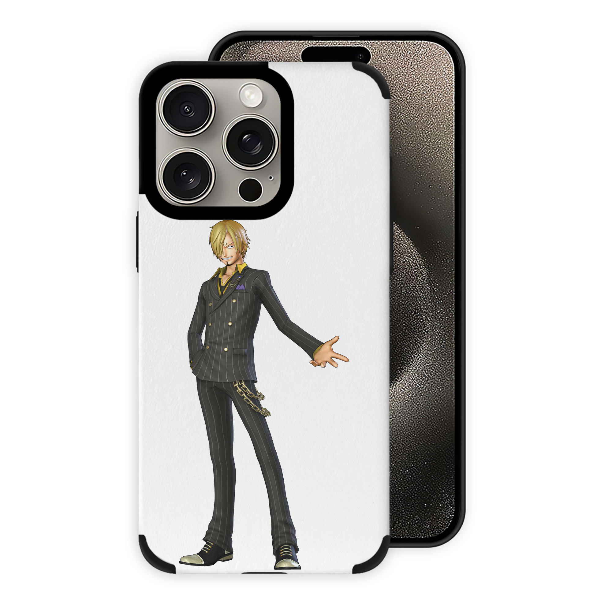 ワンピース サンジ ONE PIECE Sanji 【iPhone15ProMax対応】 PUレザー スマホケース 耐衝撃＆黄変防止