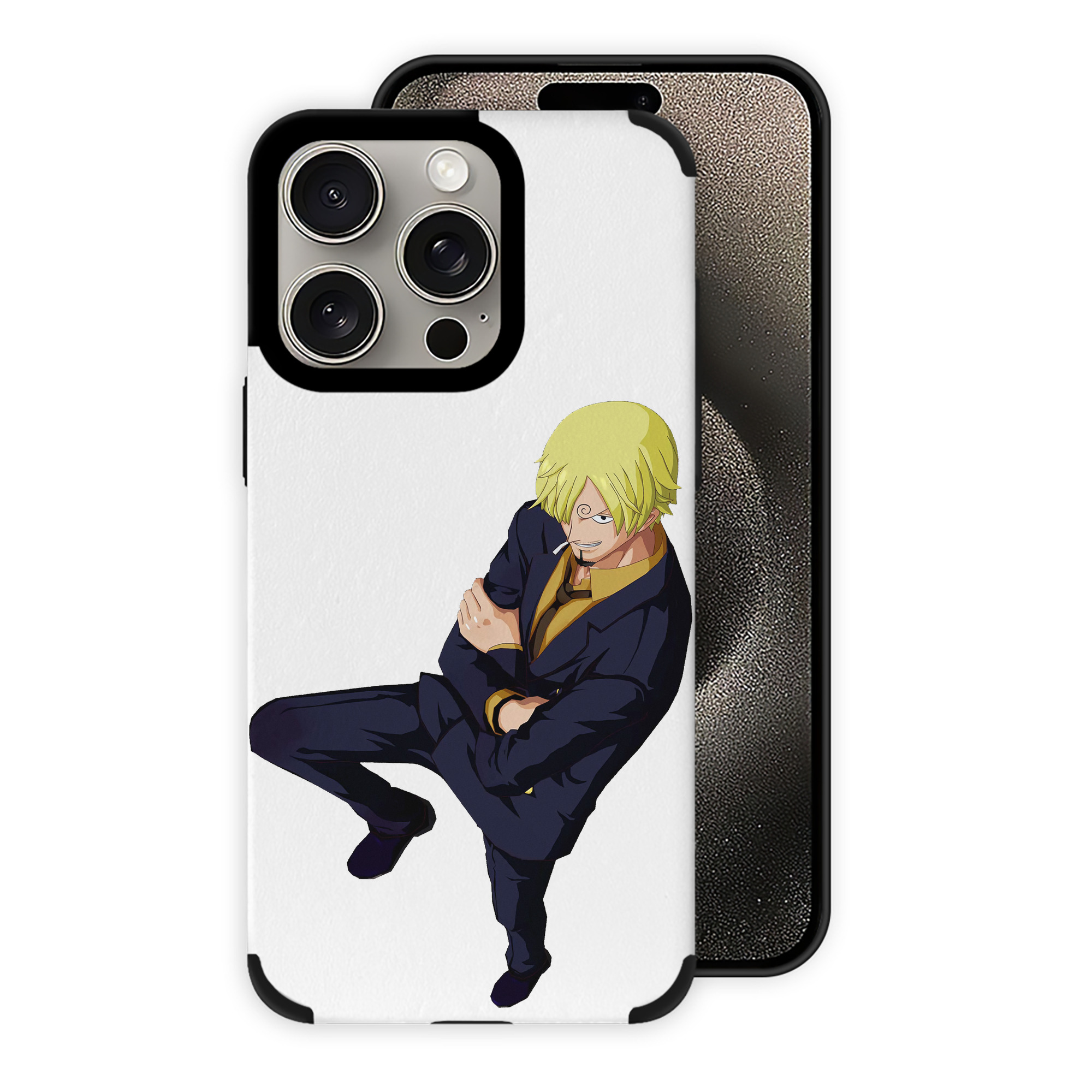 （画像用） ワンピース サンジ ONE PIECE Sanji 【iPhone15ProMax対応】 PUレザー スマホケース 耐衝撃＆黄変防止
