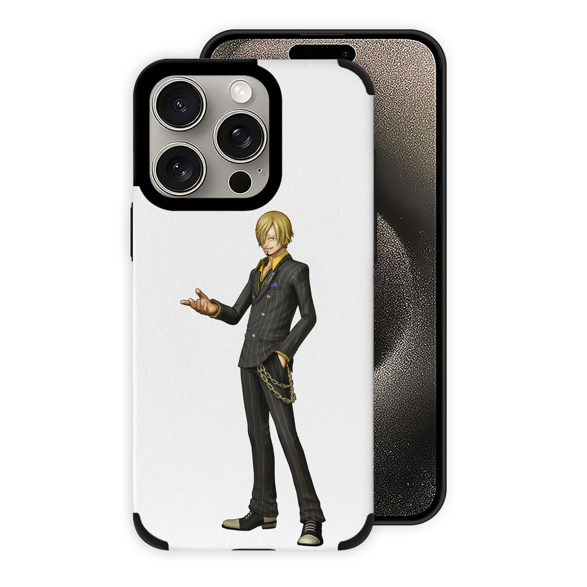 （画像用） ワンピース サンジ ONE PIECE Sanji 【iPhone15ProMax対応】 PUレザー スマホケース 耐衝撃＆黄変防止