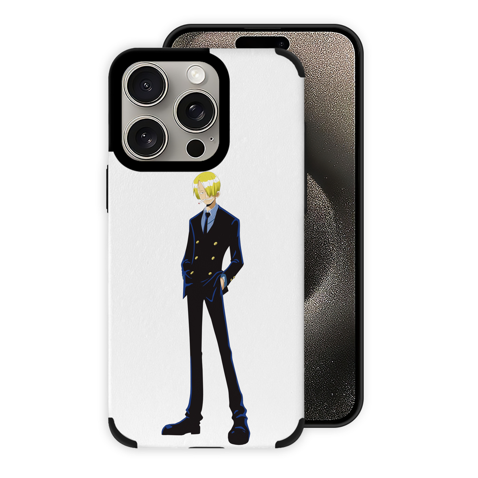 （画像用） ワンピース サンジ ONE PIECE Sanji 【iPhone15ProMax対応】 PUレザー スマホケース 耐衝撃＆黄変防止