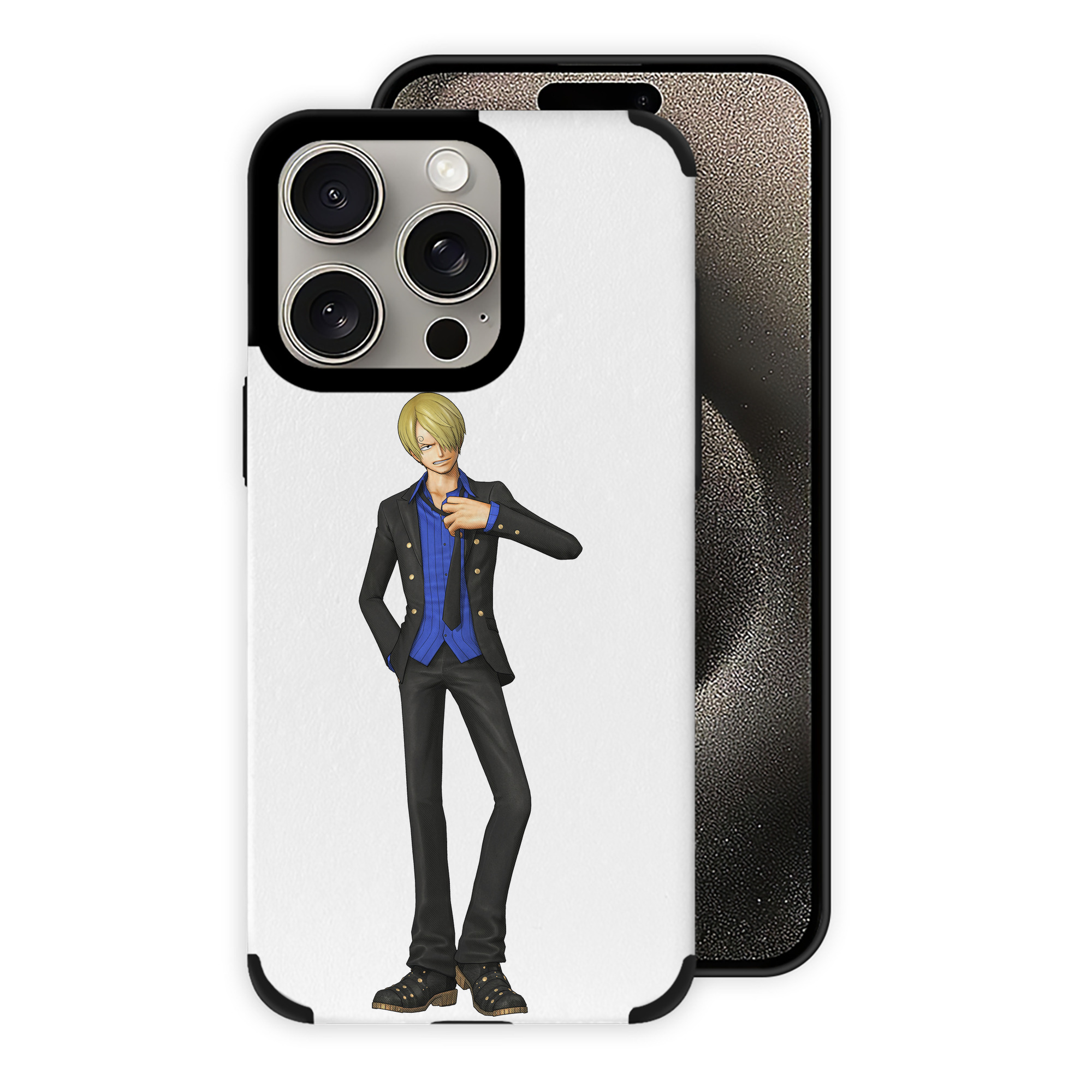 （画像用） ワンピース サンジ ONE PIECE Sanji 【iPhone15ProMax対応】 PUレザー スマホケース 耐衝撃＆黄変防止