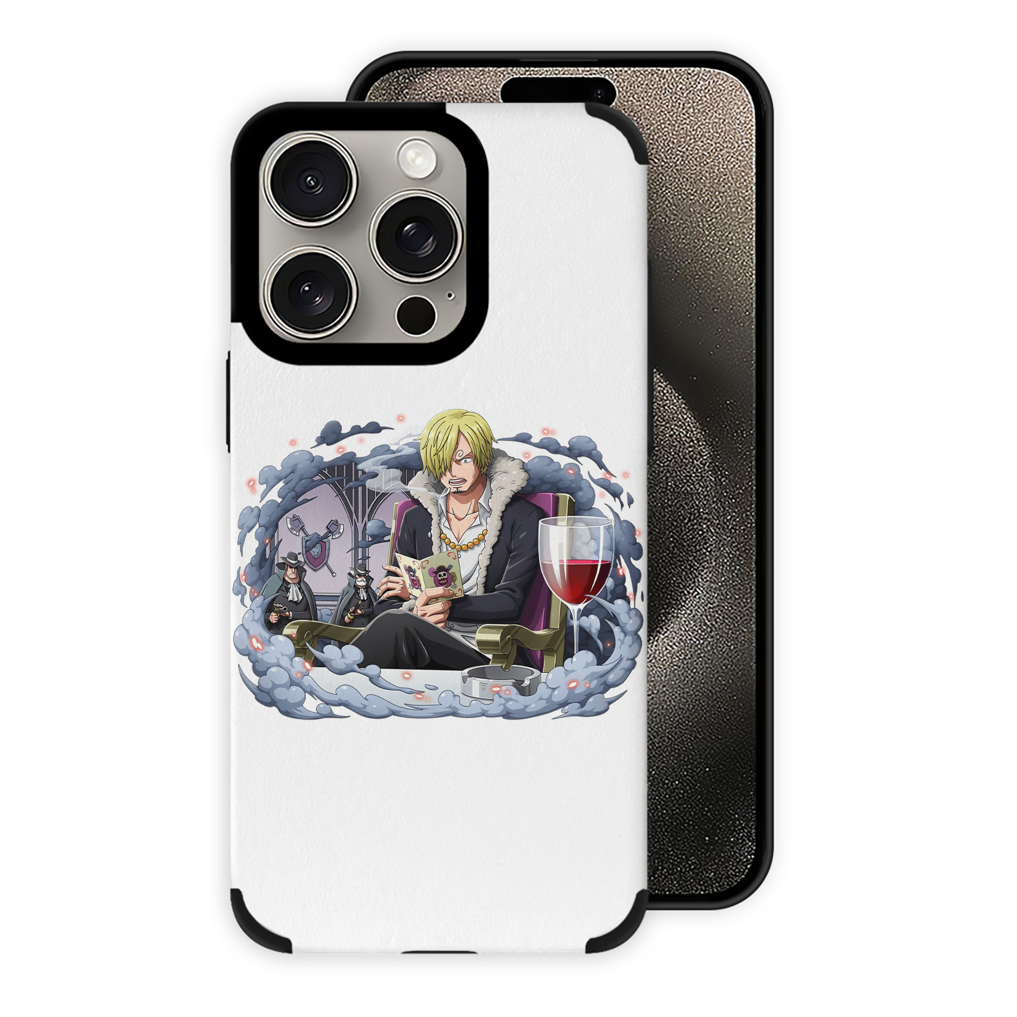 （画像用） ワンピース サンジ ONE PIECE Sanji 【iPhone15ProMax対応】 PUレザー スマホケース 耐衝撃＆黄変防止