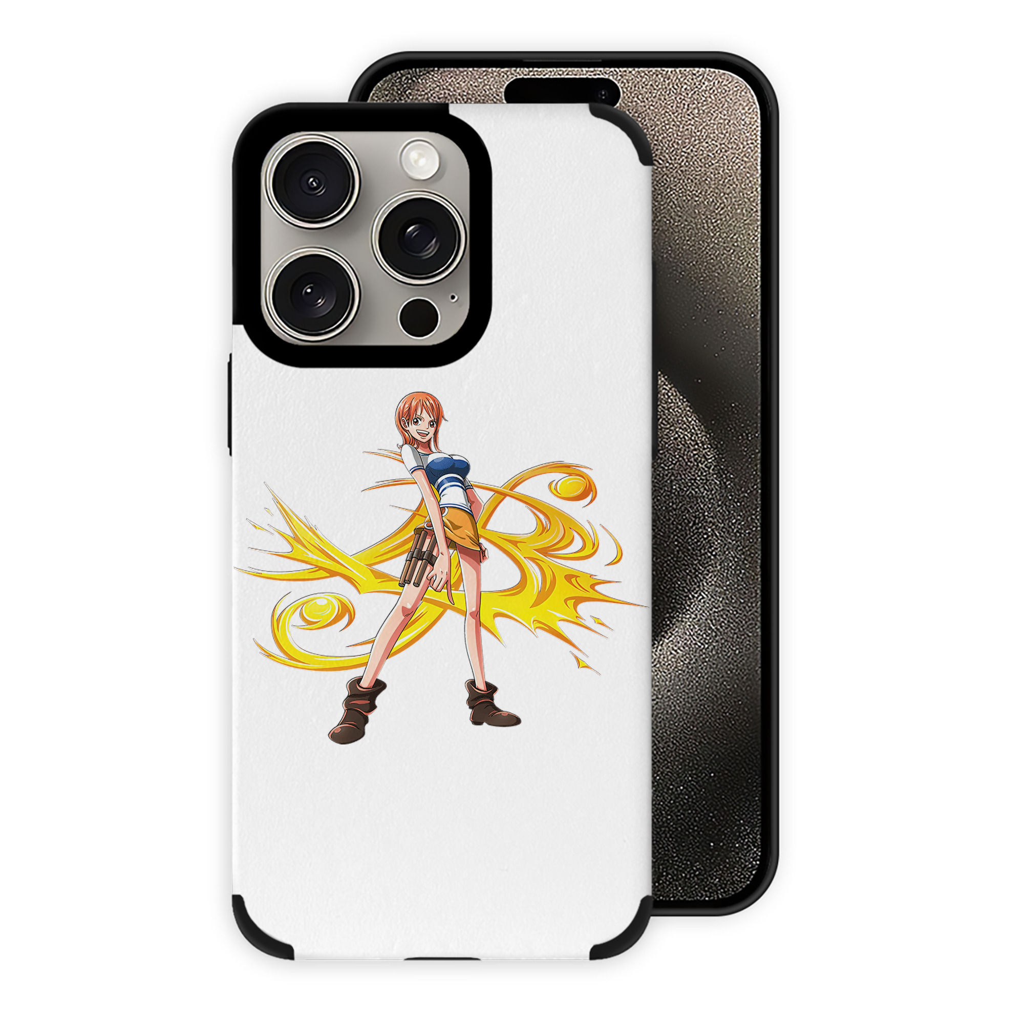 （画像用） ワンピース ナミ ONE PIECE Nami 【iPhone15ProMax対応】 PUレザー スマホケース 耐衝撃＆黄変防止