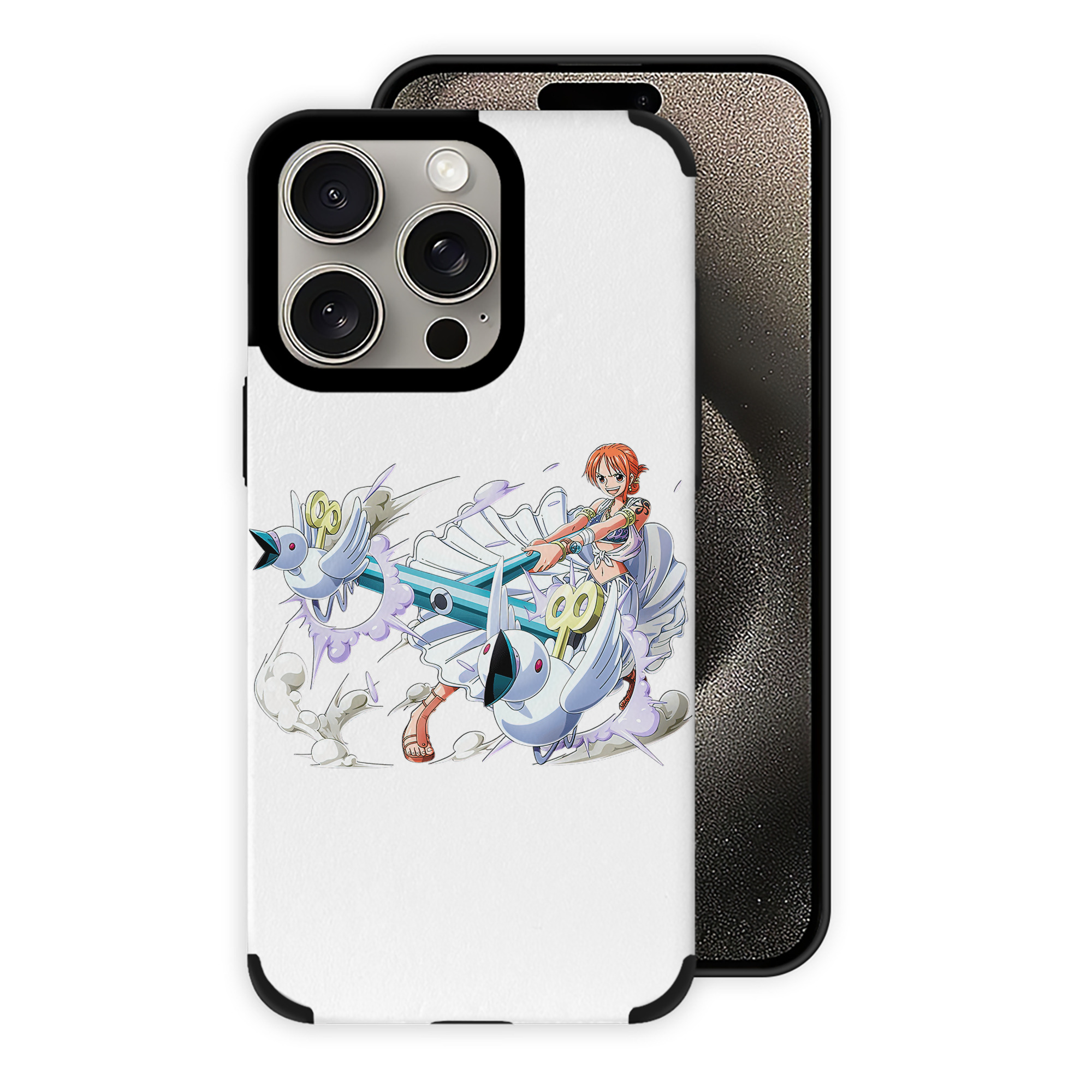 （画像用） ワンピース ナミ ONE PIECE Nami 【iPhone15ProMax対応】 PUレザー スマホケース 耐衝撃＆黄変防止