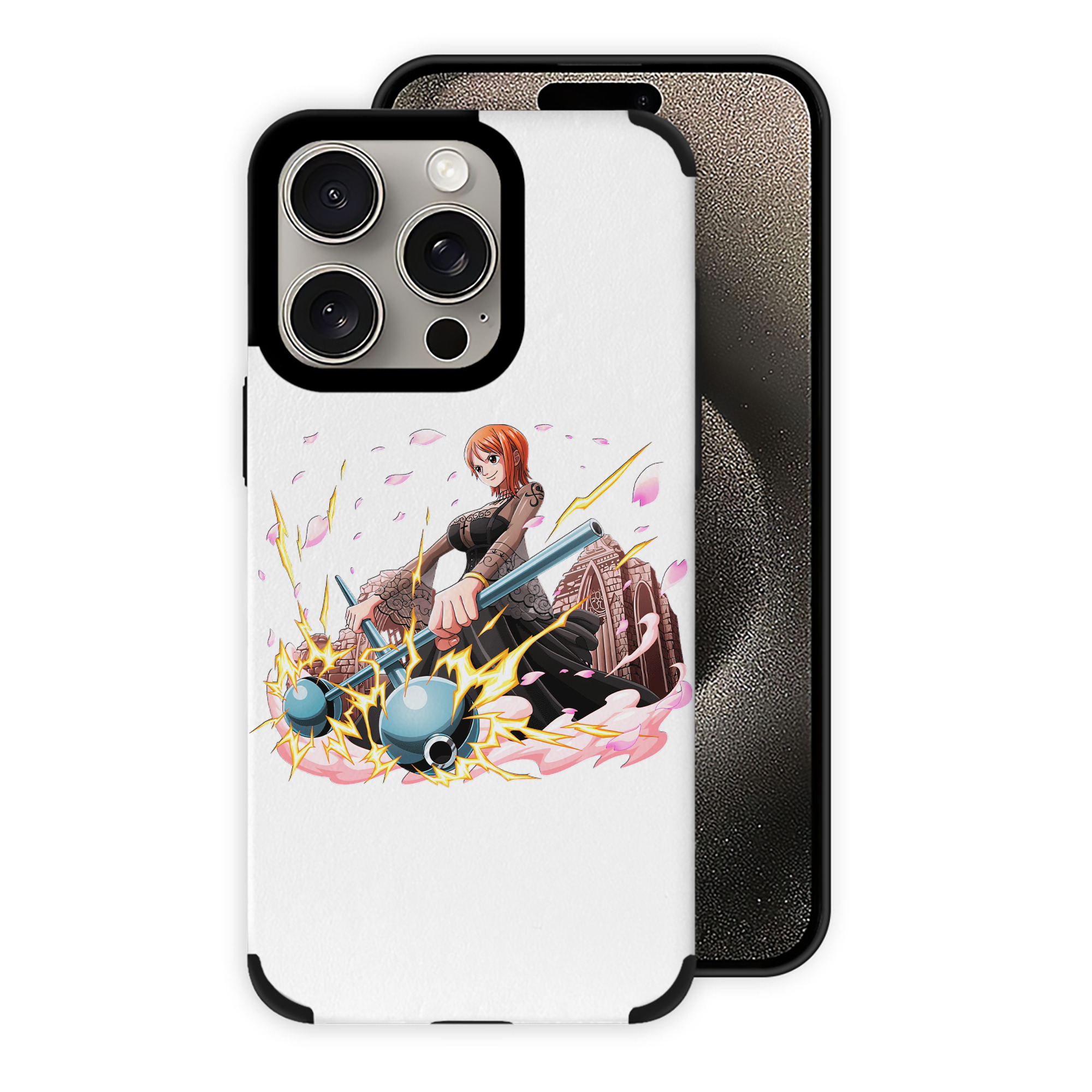 （画像用） ワンピース ナミ ONE PIECE Nami 【iPhone15ProMax対応】 PUレザー スマホケース 耐衝撃＆黄変防止