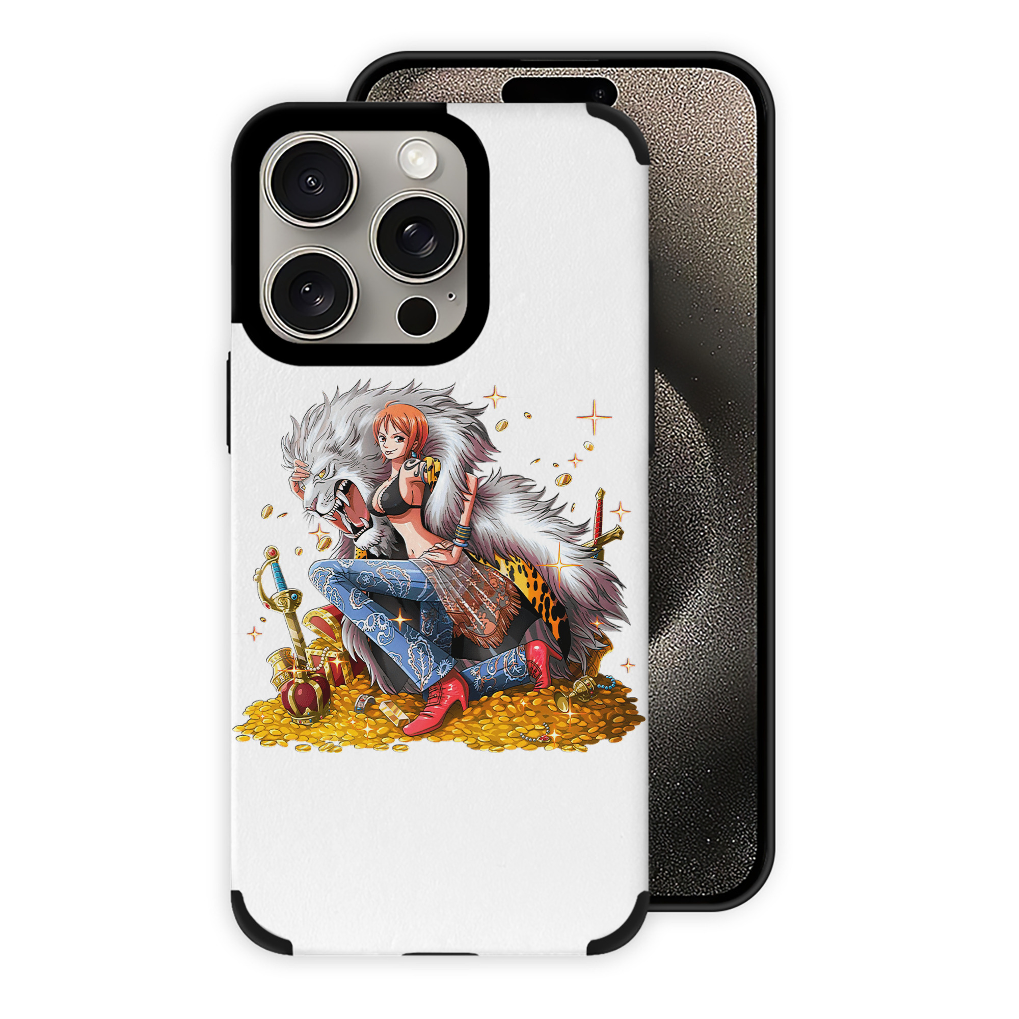 （画像用） ワンピース ナミ ONE PIECE Nami 【iPhone15ProMax対応】 PUレザー スマホケース 耐衝撃＆黄変防止
