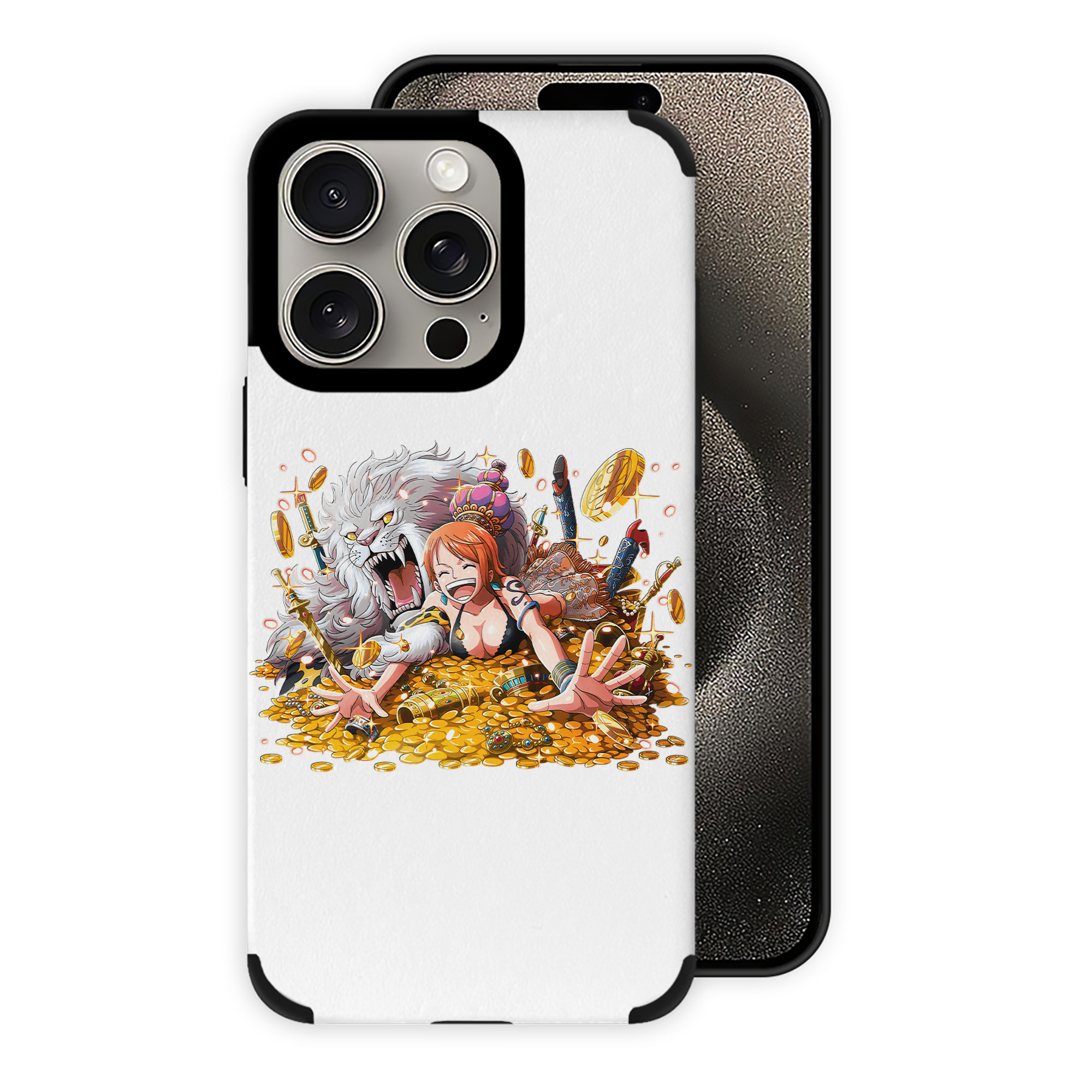 （画像用） ワンピース ナミ ONE PIECE Nami 【iPhone15ProMax対応】 PUレザー スマホケース 耐衝撃＆黄変防止