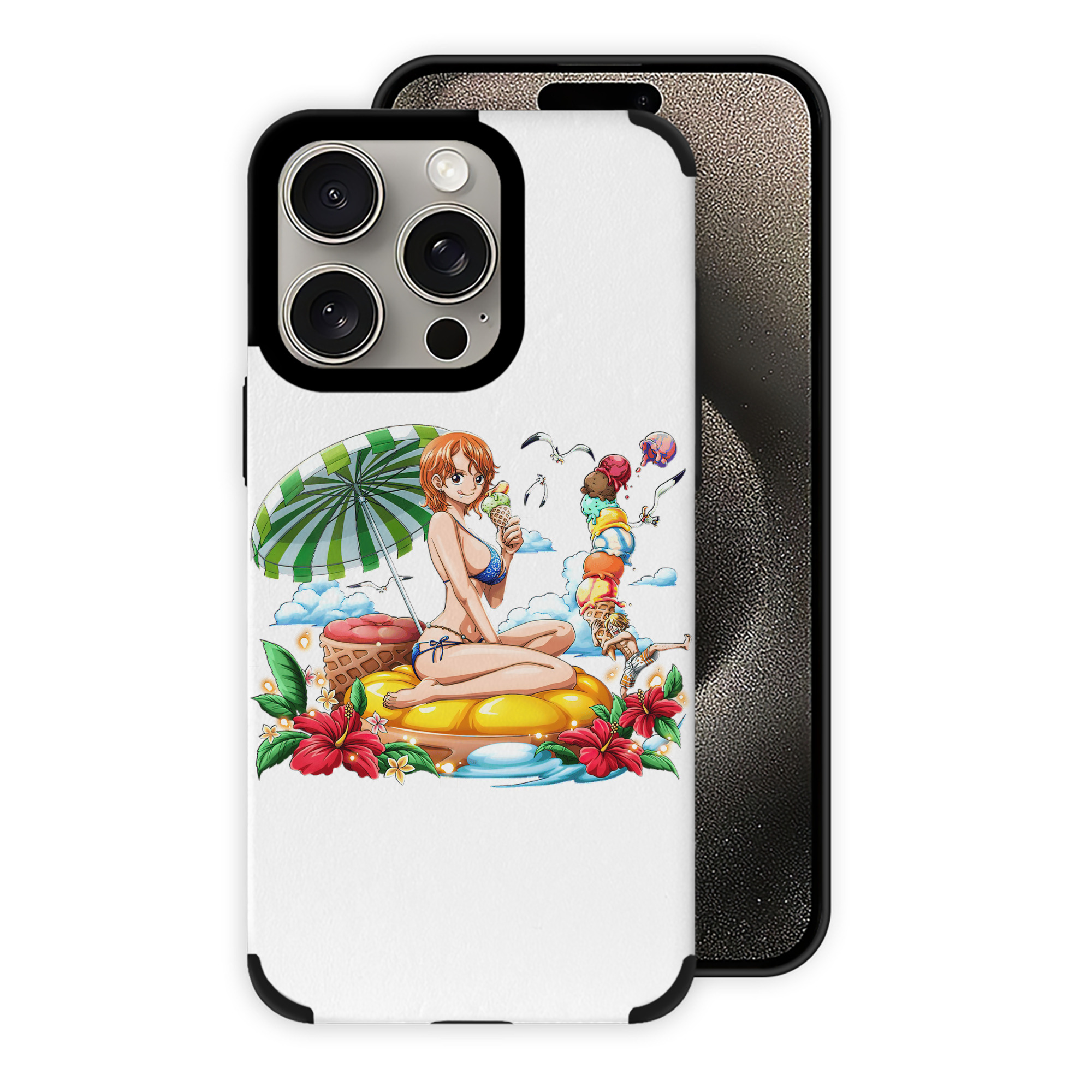 （画像用） ワンピース ナミ ONE PIECE Nami 【iPhone15ProMax対応】 PUレザー スマホケース 耐衝撃＆黄変防止