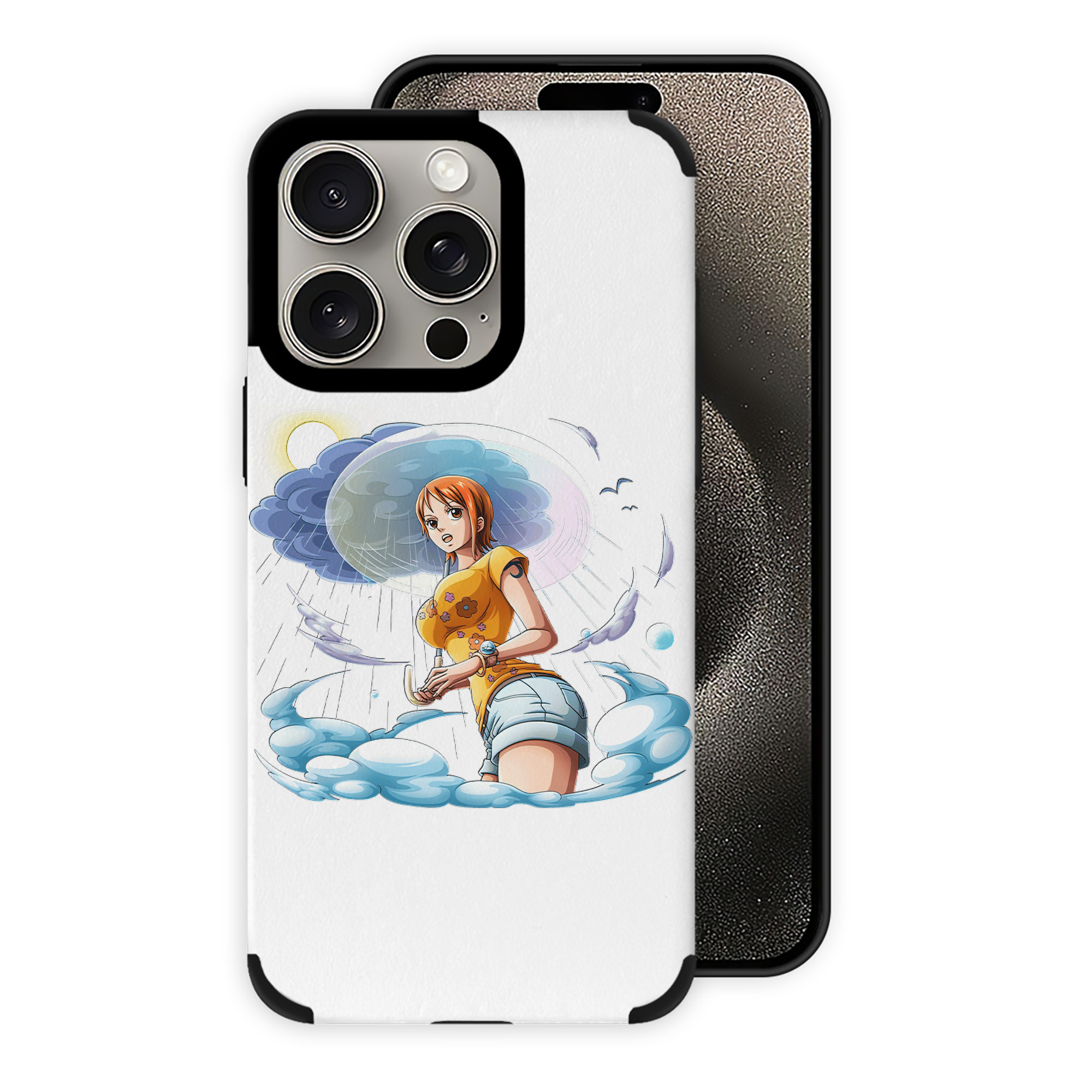 （画像用） ワンピース ナミ ONE PIECE Nami 【iPhone15ProMax対応】 PUレザー スマホケース 耐衝撃＆黄変防止