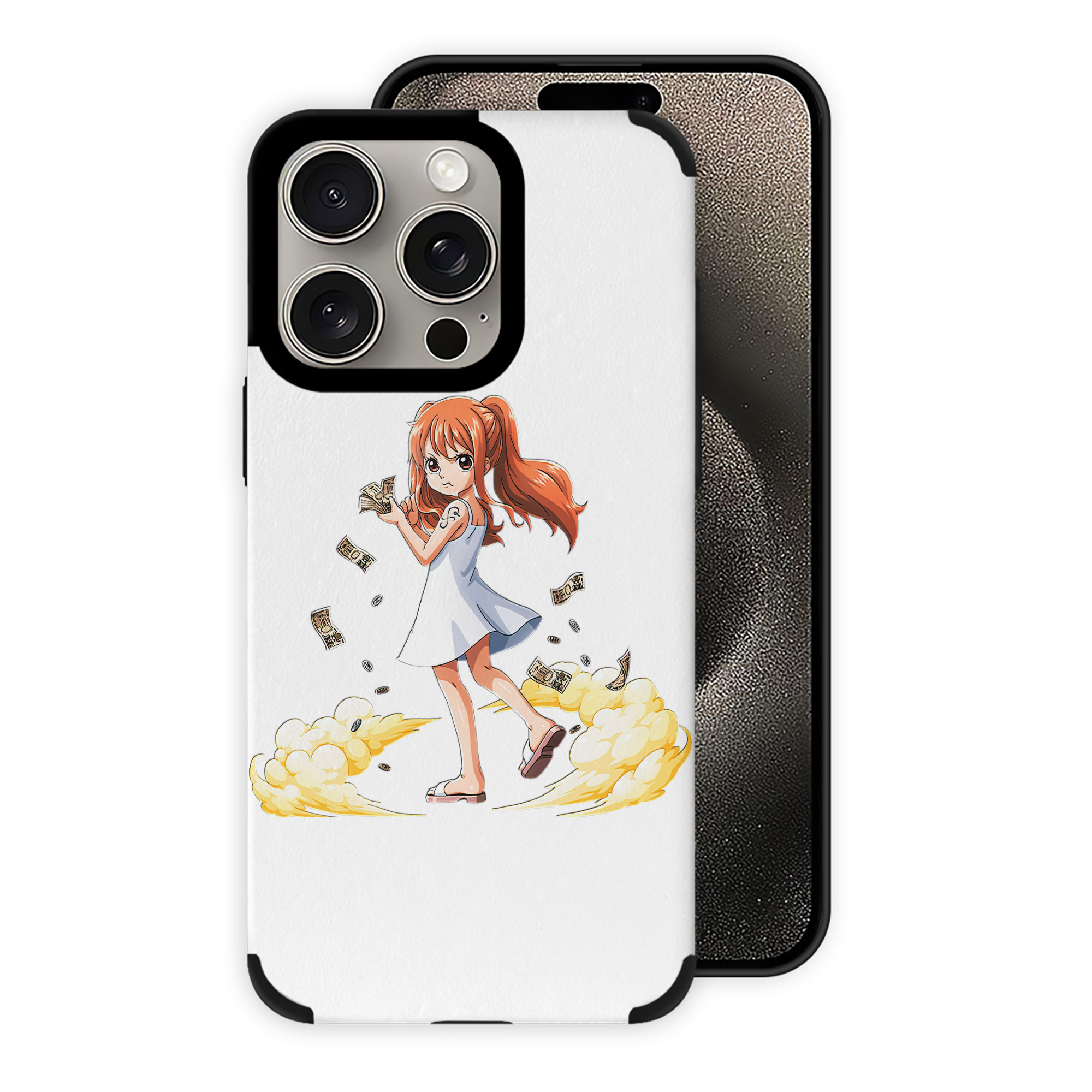 （画像用） ワンピース ナミ ONE PIECE Nami 【iPhone15ProMax対応】 PUレザー スマホケース 耐衝撃＆黄変防止