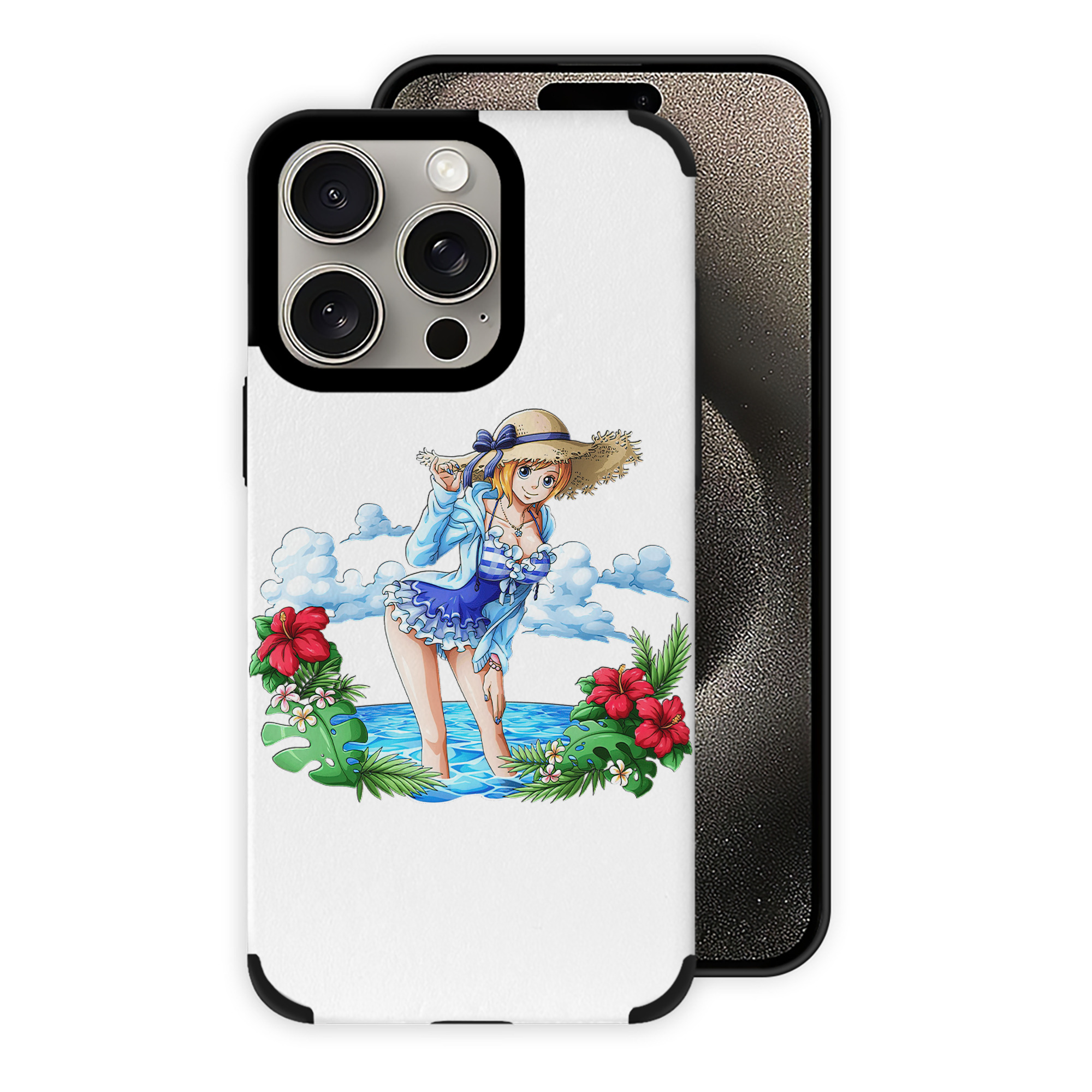 （画像用） ワンピース ナミ ONE PIECE Nami 【iPhone15ProMax対応】 PUレザー スマホケース 耐衝撃＆黄変防止
