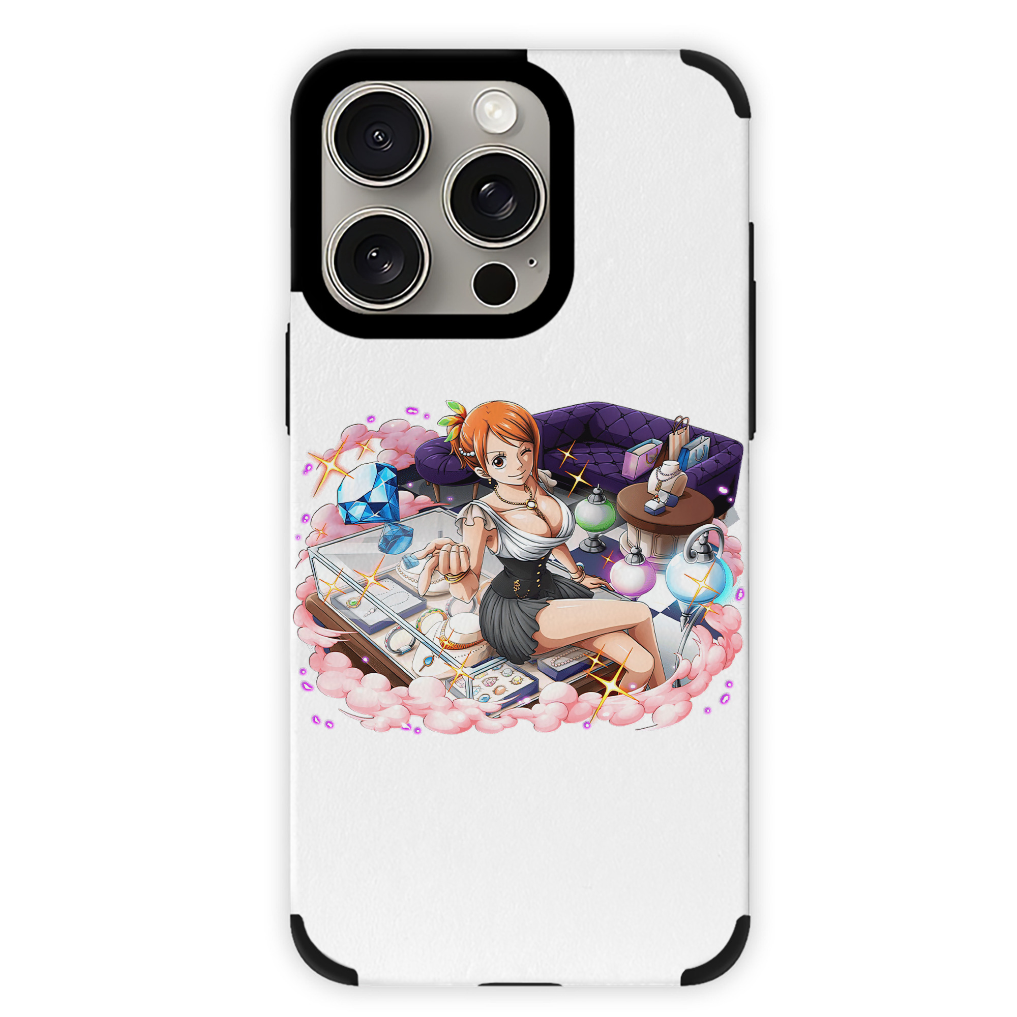 （画像用） ワンピース ナミ ONE PIECE Nami 【iPhone15ProMax対応】 PUレザー スマホケース 耐衝撃＆黄変防止
