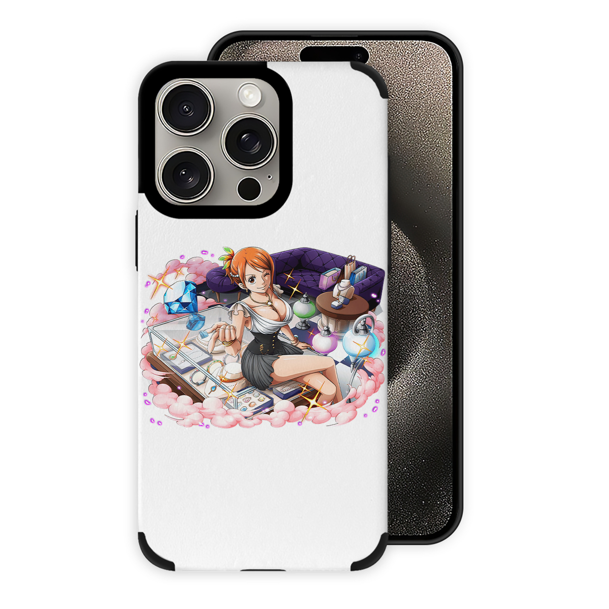 （画像用） ワンピース ナミ ONE PIECE Nami 【iPhone15ProMax対応】 PUレザー スマホケース 耐衝撃＆黄変防止