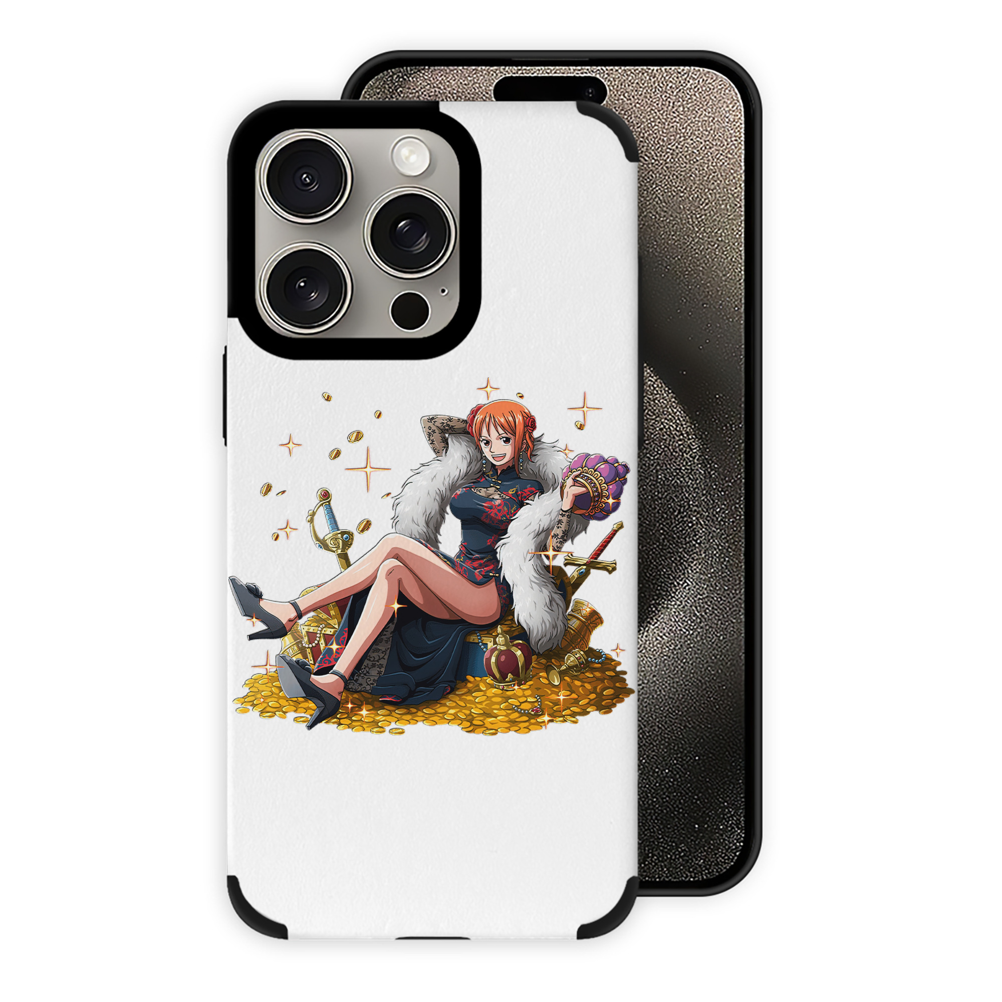 （画像用） ワンピース ナミ ONE PIECE Nami 【iPhone15ProMax対応】 PUレザー スマホケース 耐衝撃＆黄変防止