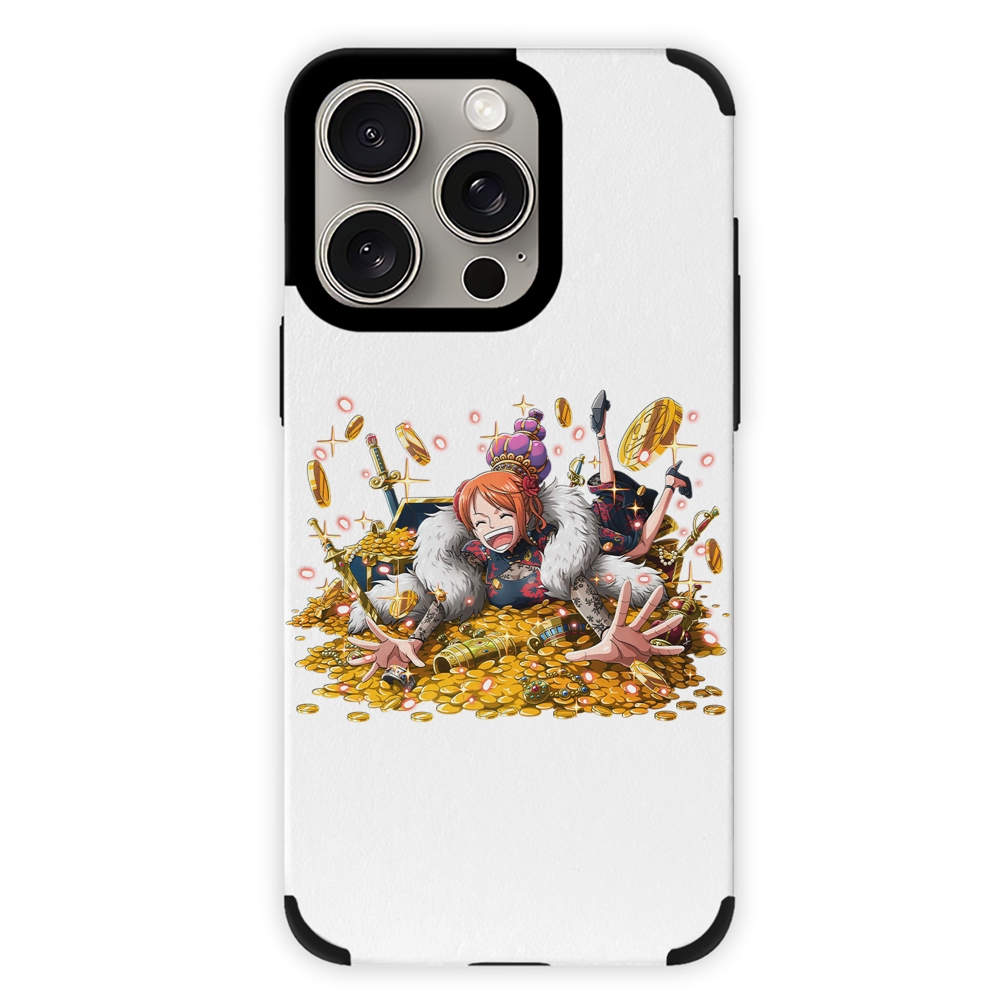 （画像用） ワンピース ナミ ONE PIECE Nami 【iPhone15ProMax対応】 PUレザー スマホケース 耐衝撃＆黄変防止