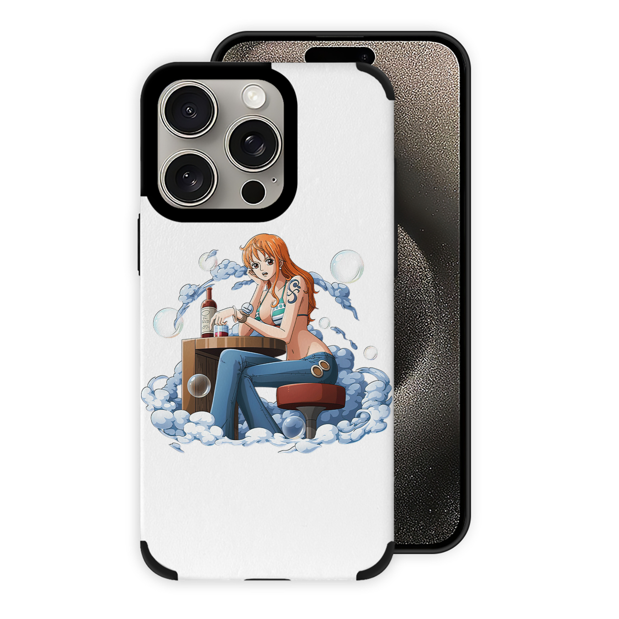 （画像用） ワンピース ナミ ONE PIECE Nami 【iPhone15ProMax対応】 PUレザー スマホケース 耐衝撃＆黄変防止